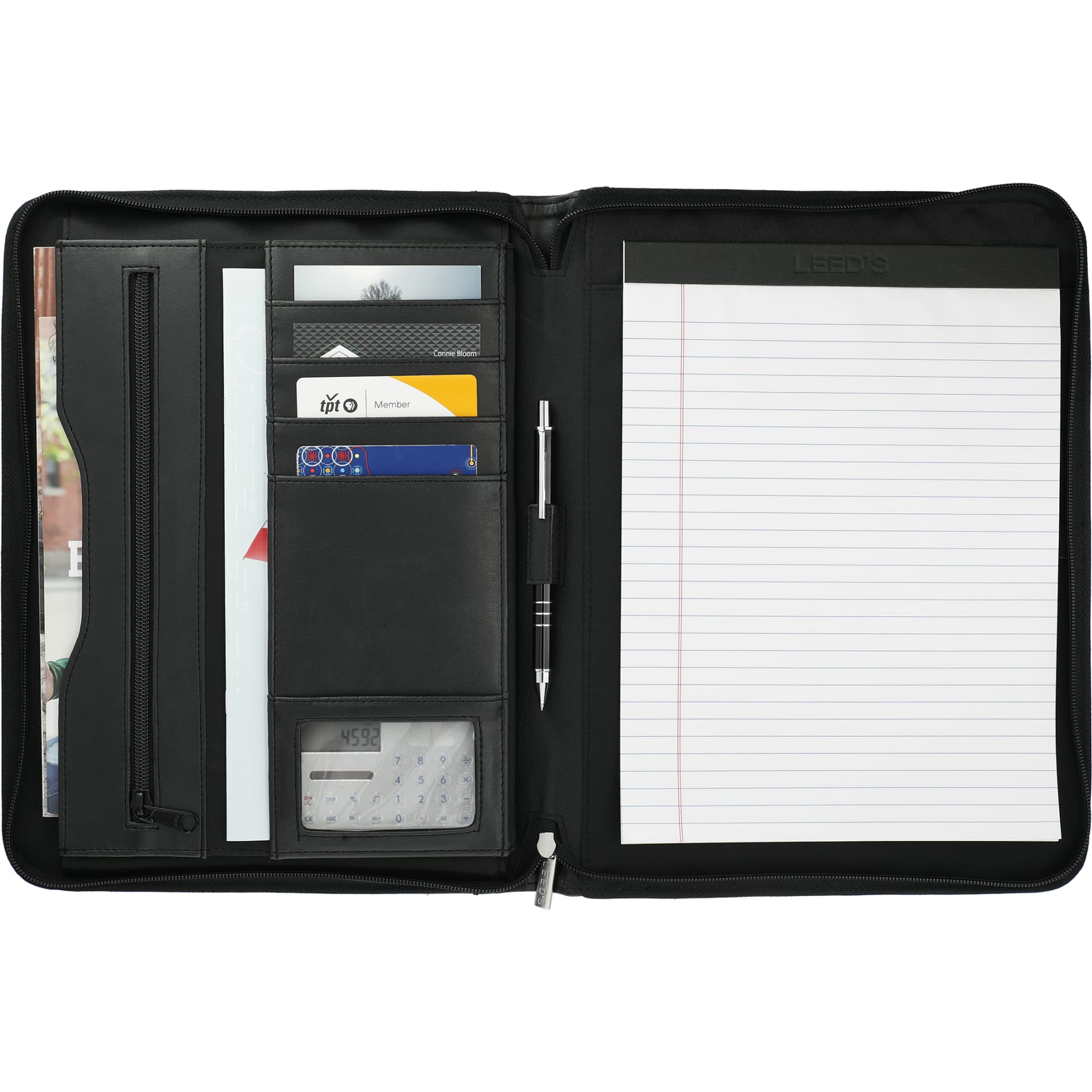 FSC® Mix Millennium Leather Zippered Padfolio 40