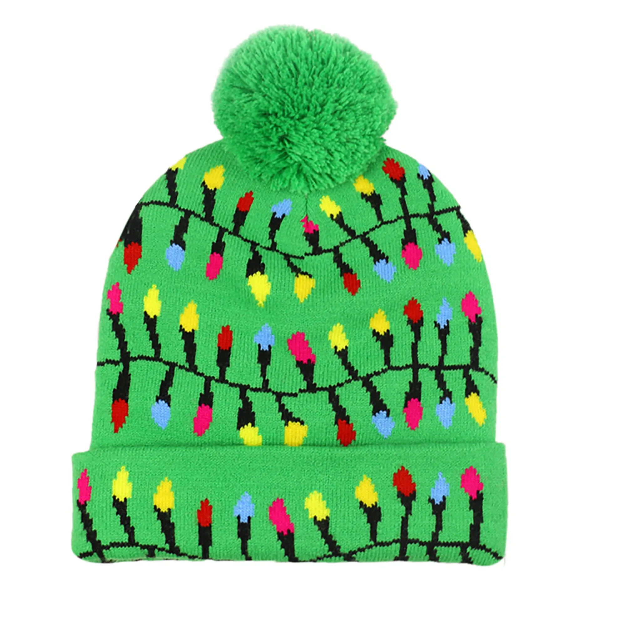 LED Light-up Christmas Knitted Hat MOQ 10pcs 3