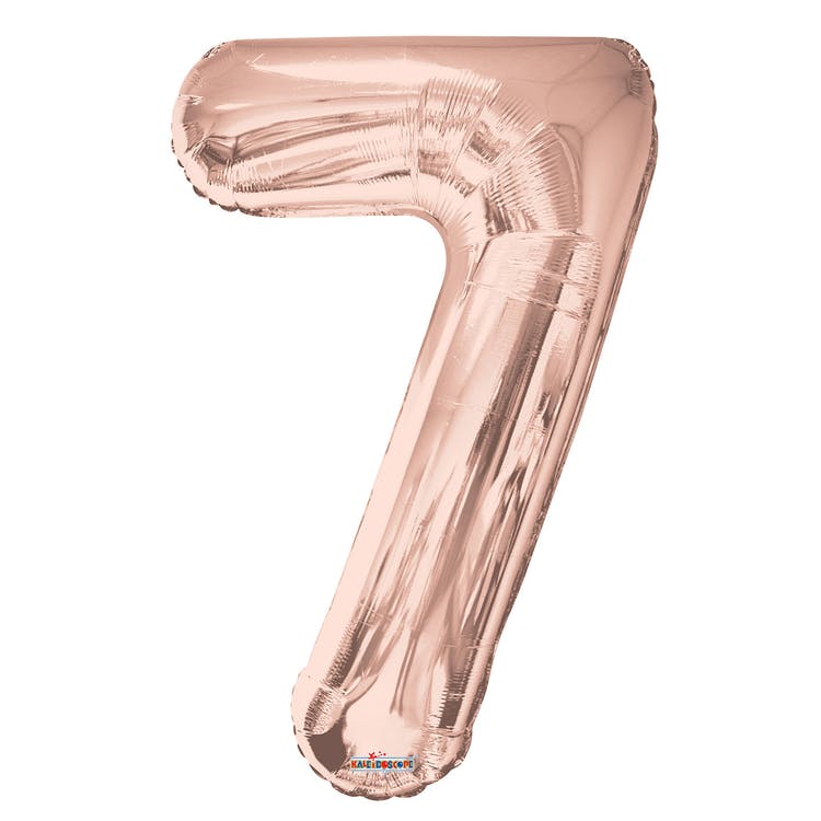 Mylar Number 7 Balloons - Rose Gold 34" 2