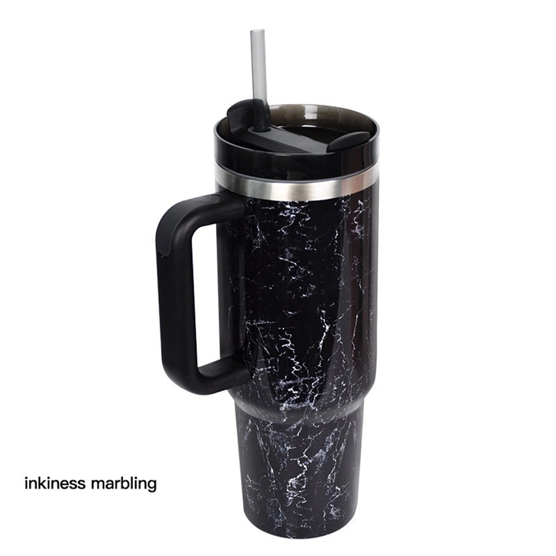 40 Oz. Stainless Steel Tumbler with Handle & Straw 16