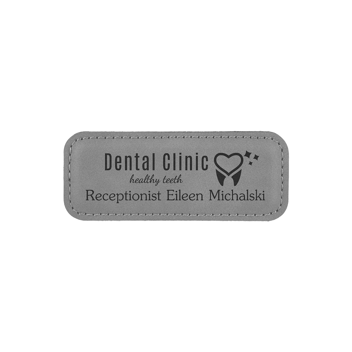 Gray Leatherette Badge w/ Magnet