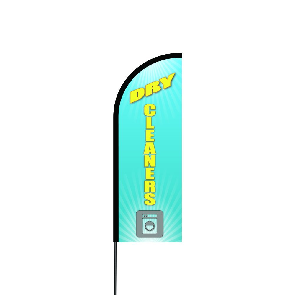 Dry Cleaners Flag Kit 17' Feet Feather Flag Sign Outdoor Banner 1