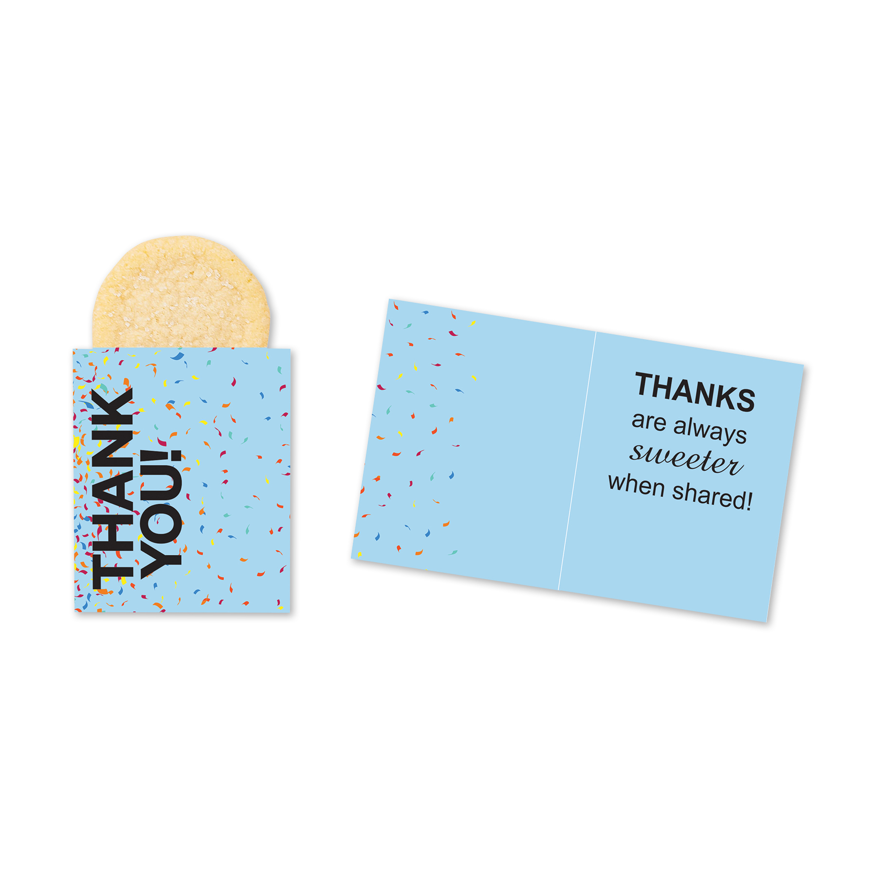 One Color Foil-Stamped Stock Gratitude Mini Sweeter Card with Single Sugar Cookie 2