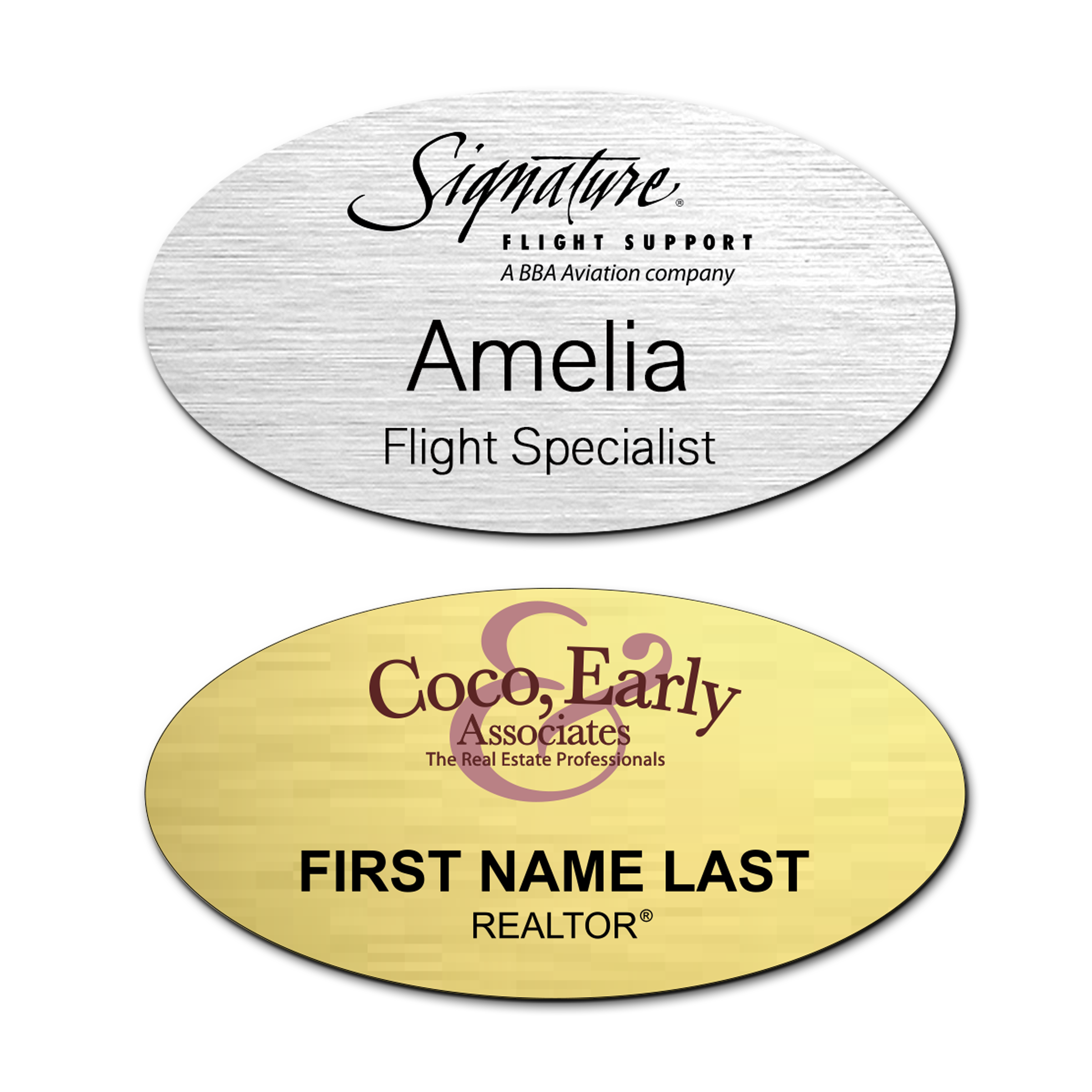 1.5" X 3" Full Color Plastic Oval Name Badge 3