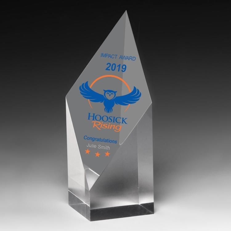 Diamond Obelisk Award (5 3/4" H x 2" L x 2" D) -Laser Engraved 6
