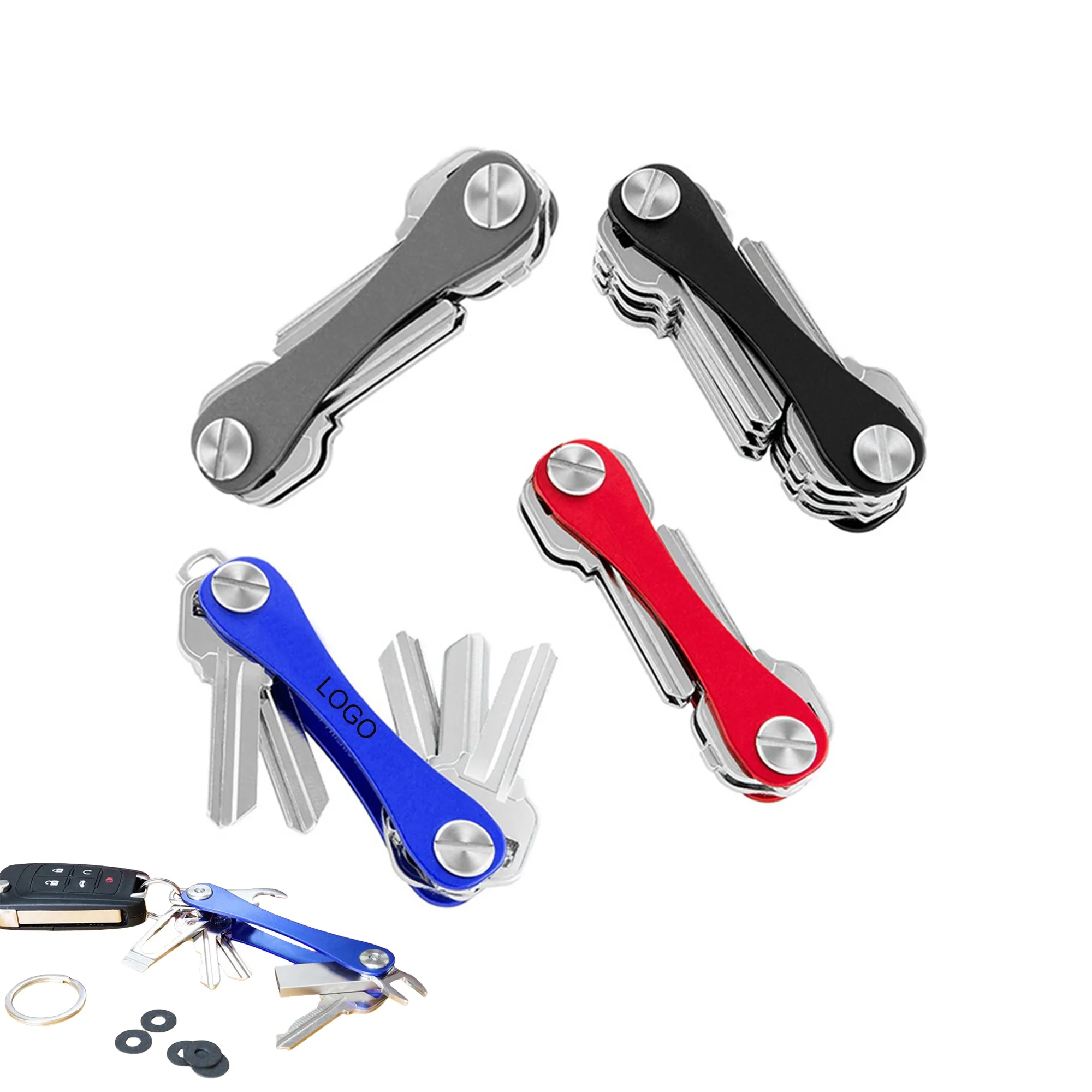 Compact Key Organizer Keychain Clip