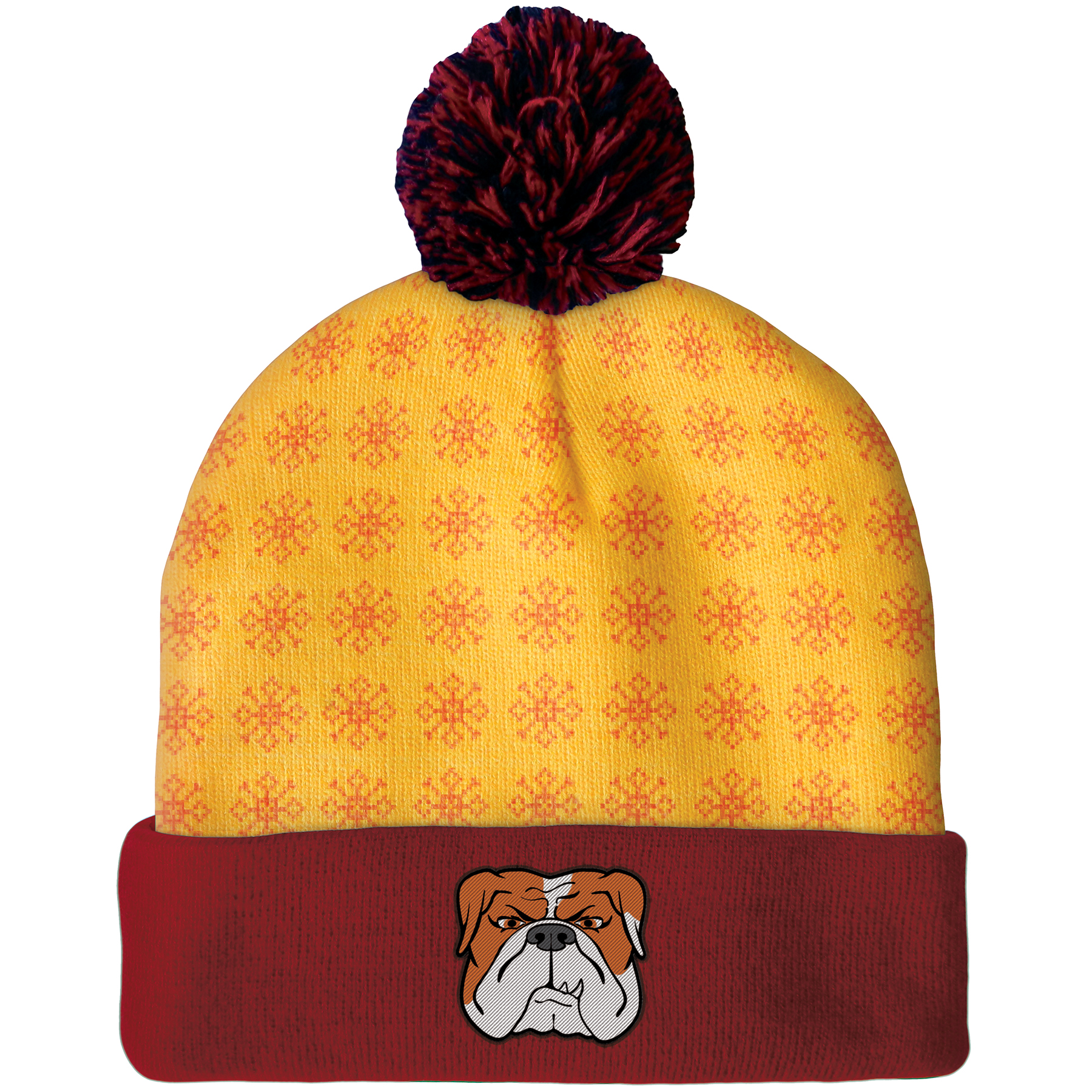 Knit Beanie with Pom and Cuff (Woven Logo) 16