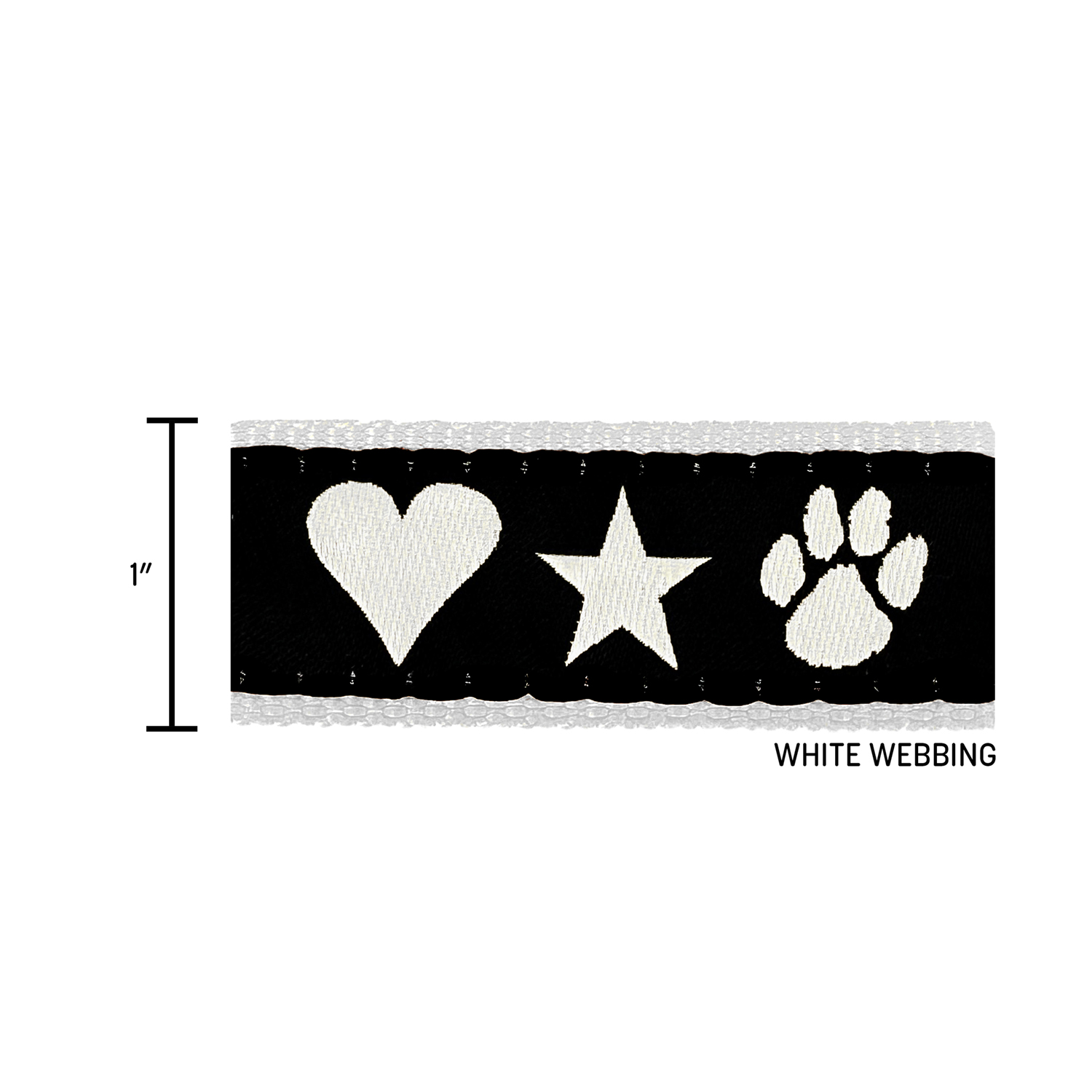 1" X 48" Woven Reflective Pet Leash w/ Nickel-plated Hardware - "Elite" Weave 11