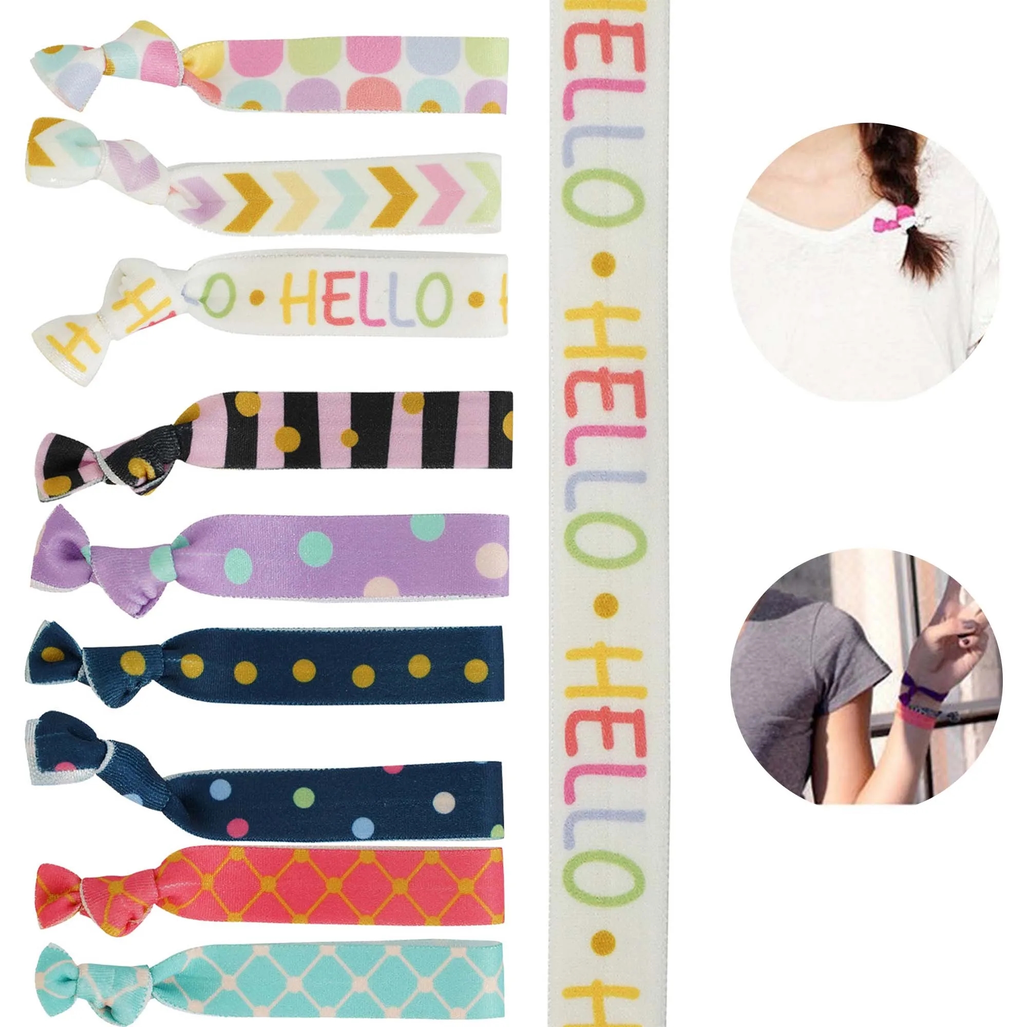Full Color Elastic Hair Ties 8
