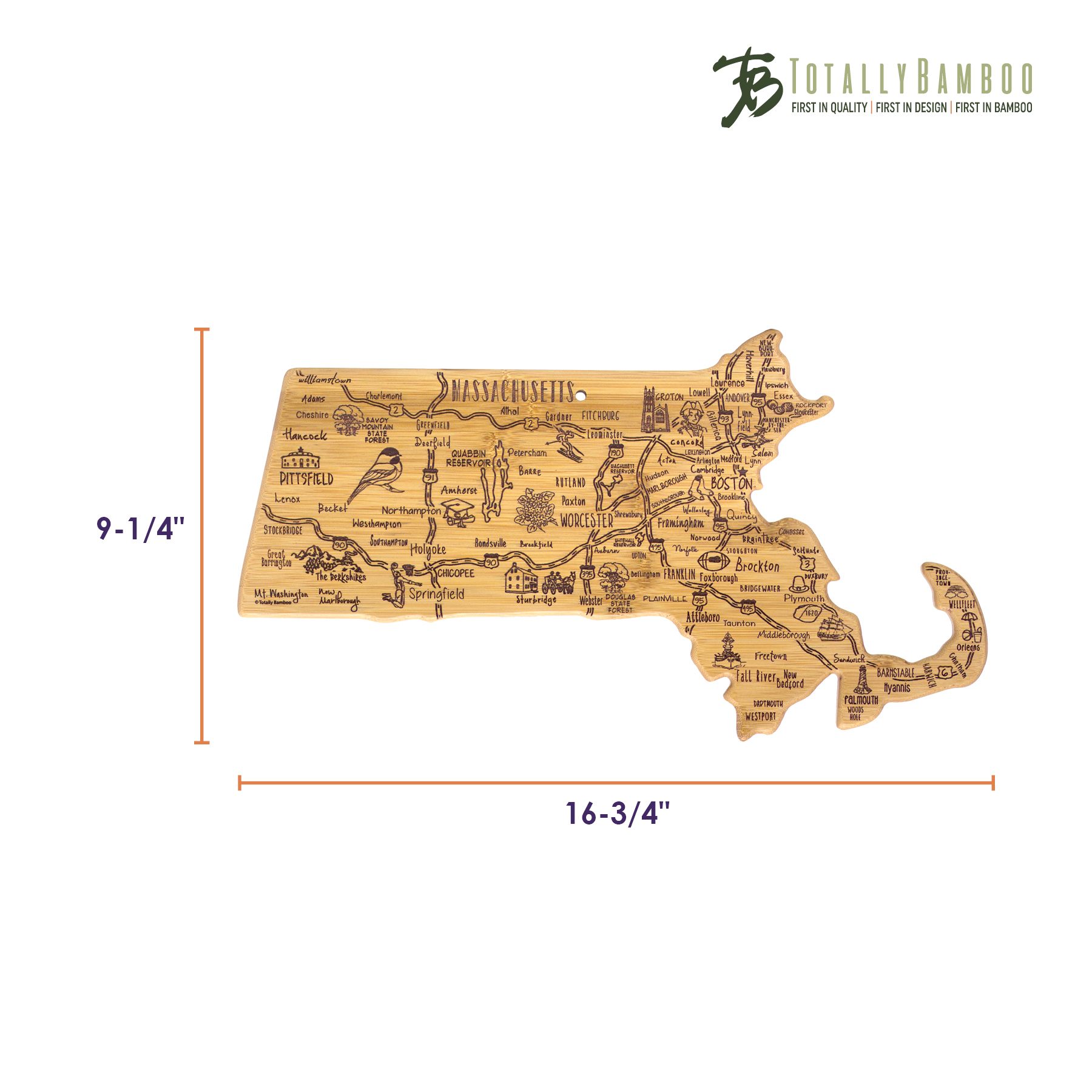 Destination Massachusetts Cutting & Serving Board 1