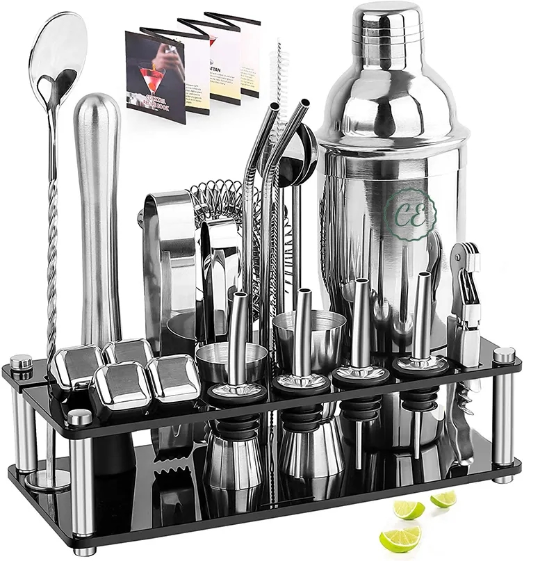 23-Piece Stainless Steel Bartender Kit-Cocktail Shaker Set 2