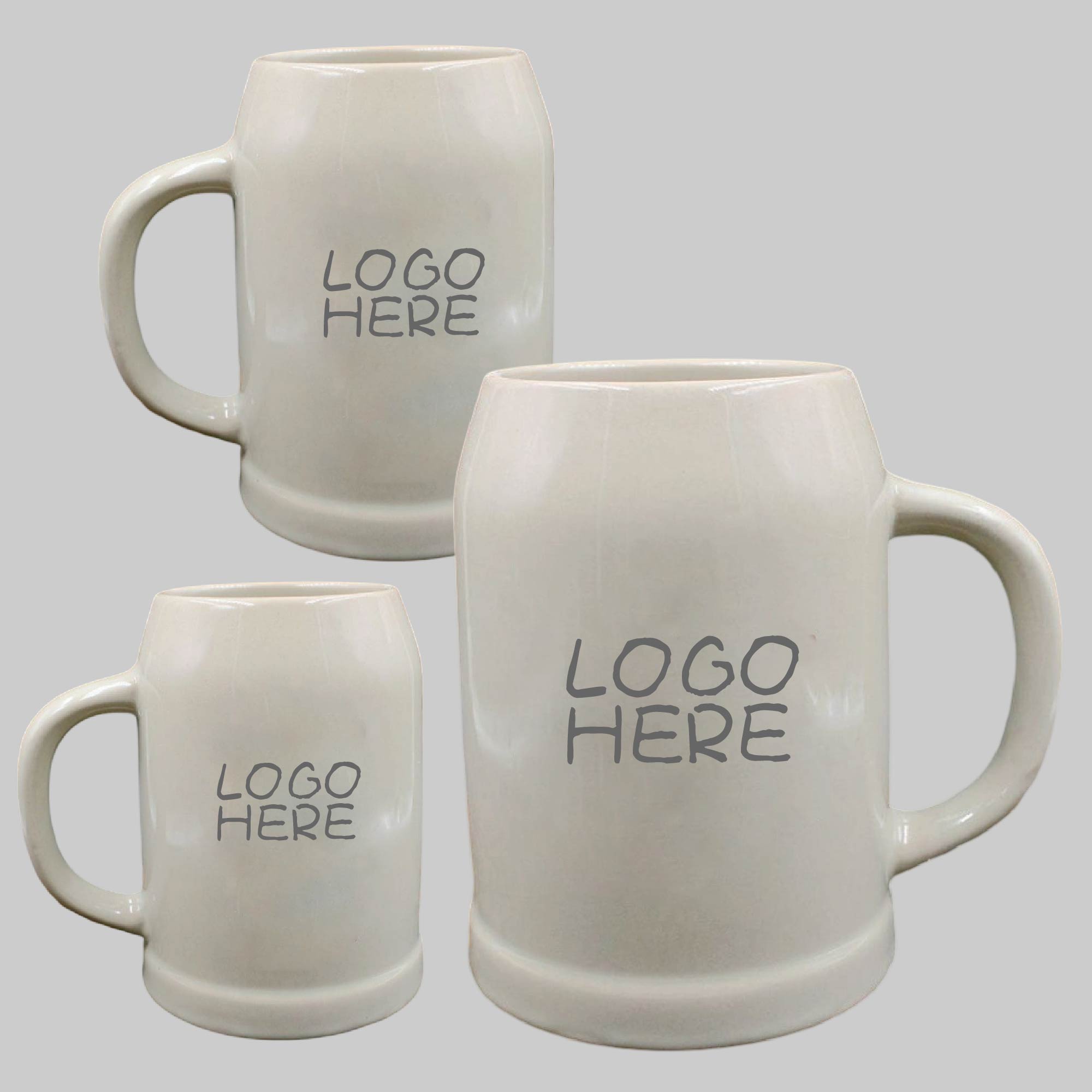 20 Oz. White Beer Mugs 1