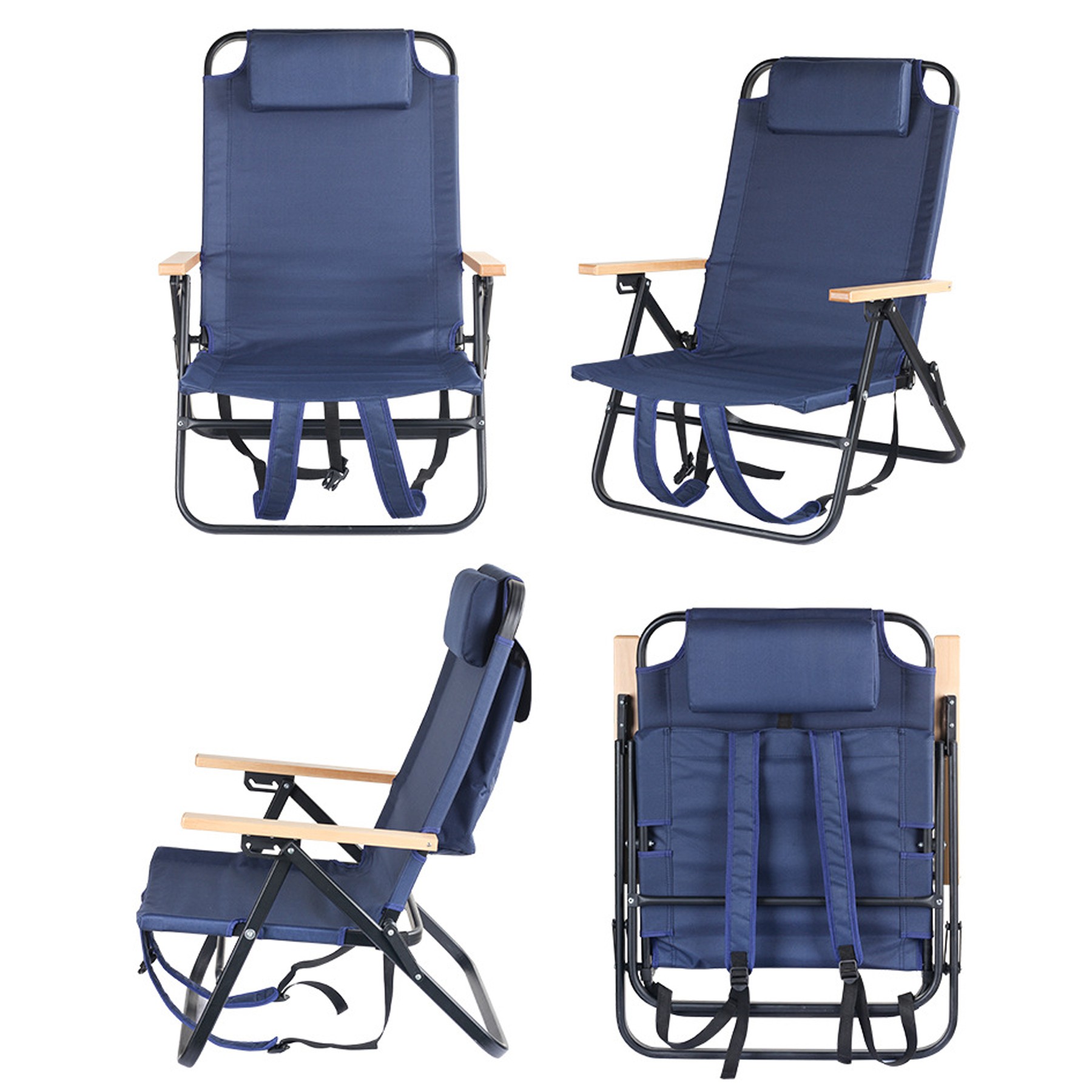 Outdoor Lightweight Portable Folding Backpack Beach Chair 2
