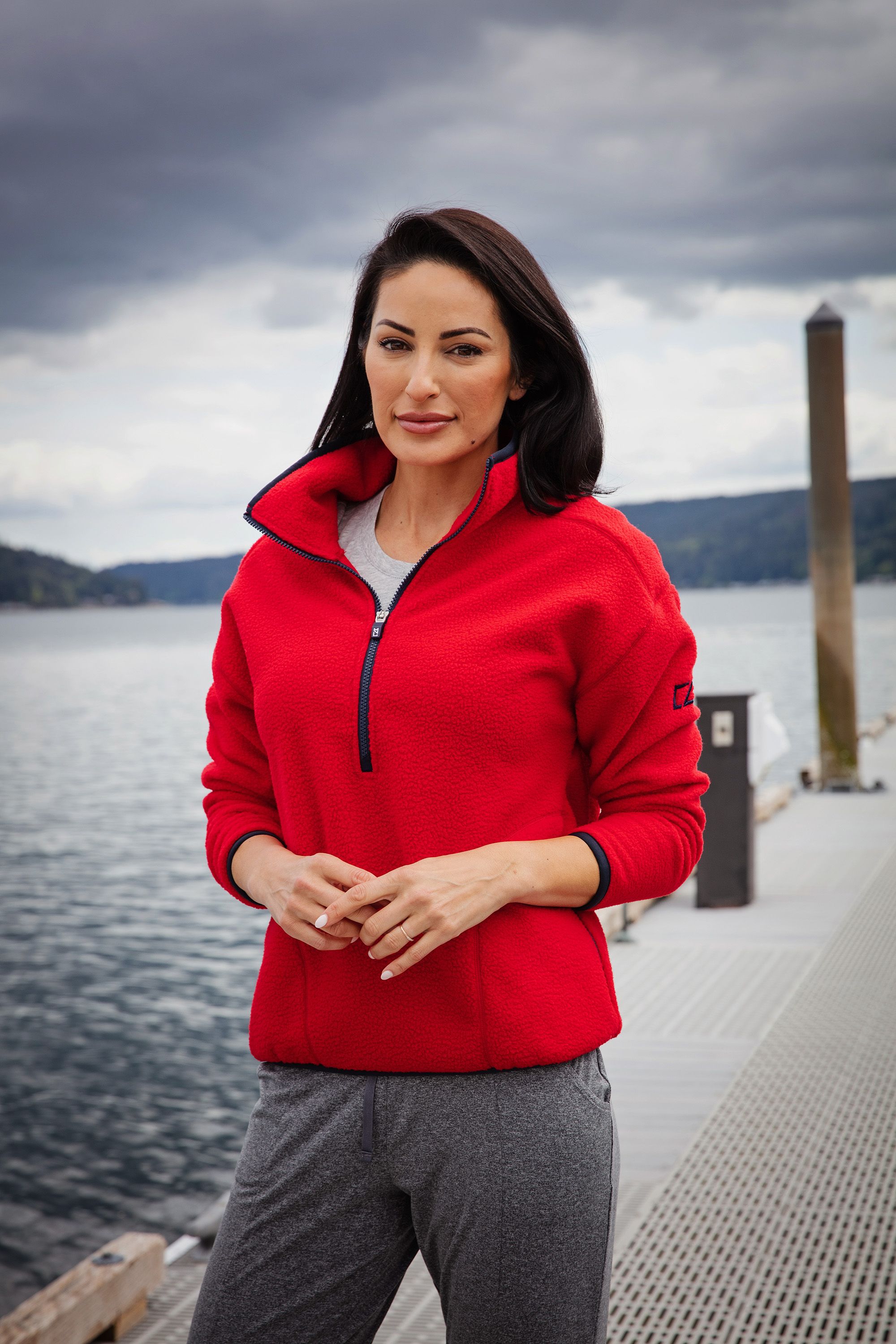 Cutter & Buck Cascade Epic Comfort Recycled Sherpa Fleece Womens Pullover Jacket 67