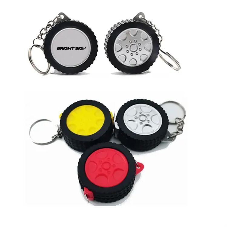 Retractable Tire-Style Tape Measure Keychain 2