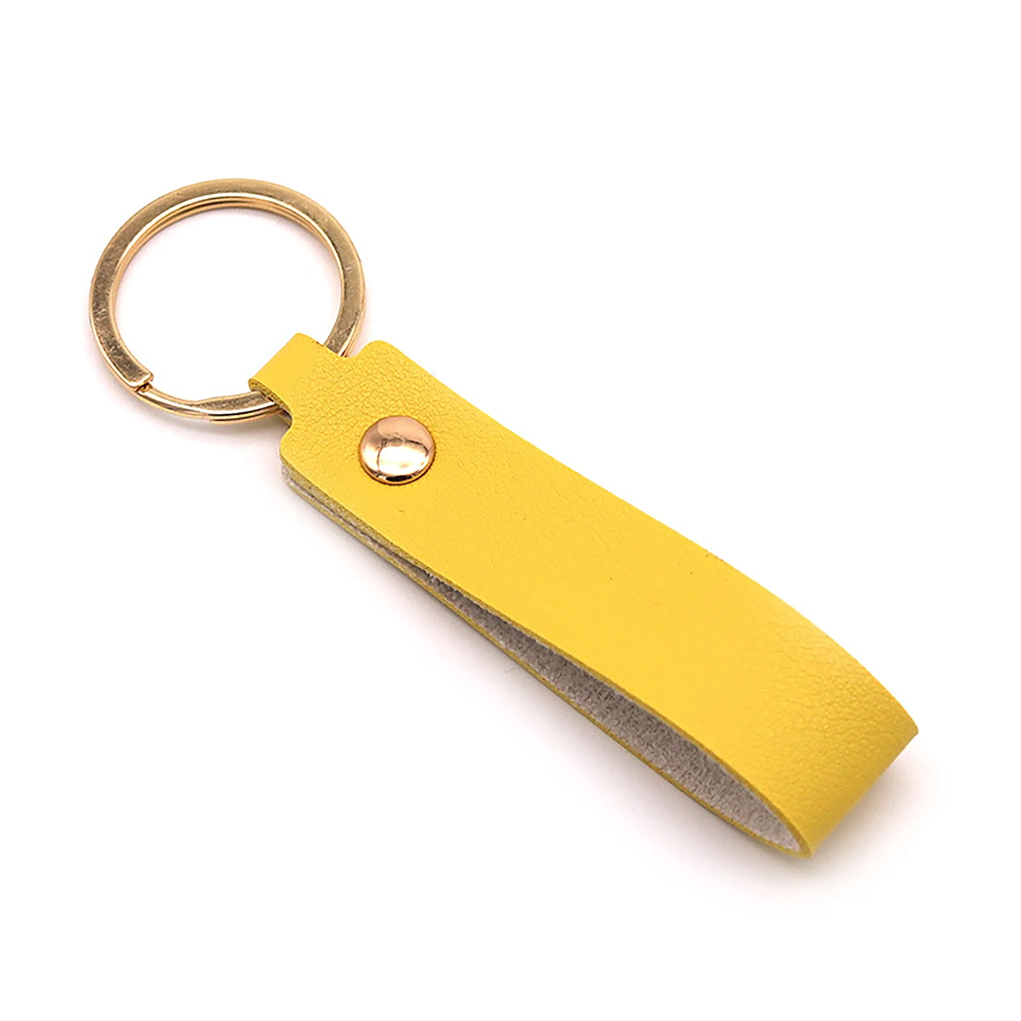 Classic Leather Keychain with Metal Ring and Custom Logo 12