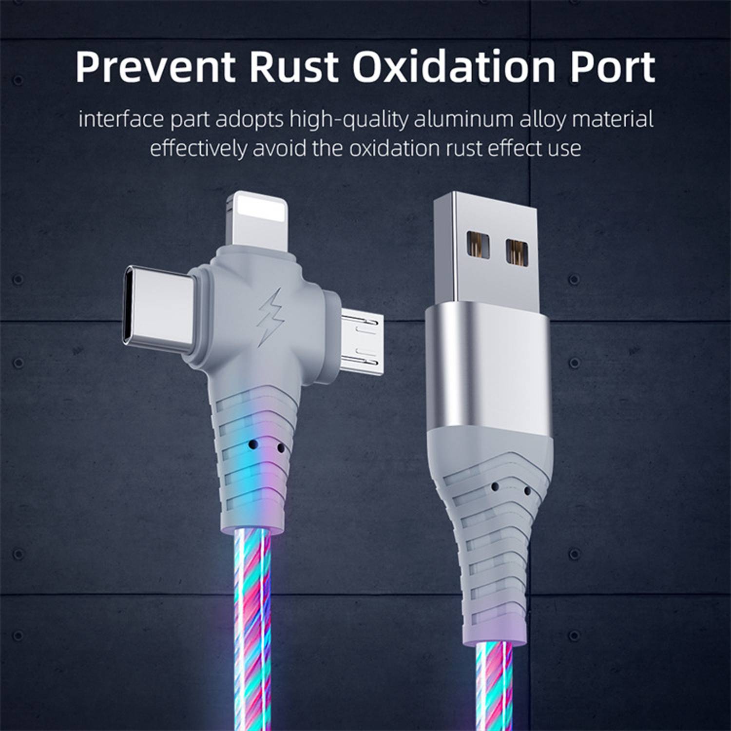 78in Three In One Luminous Data Cable 5