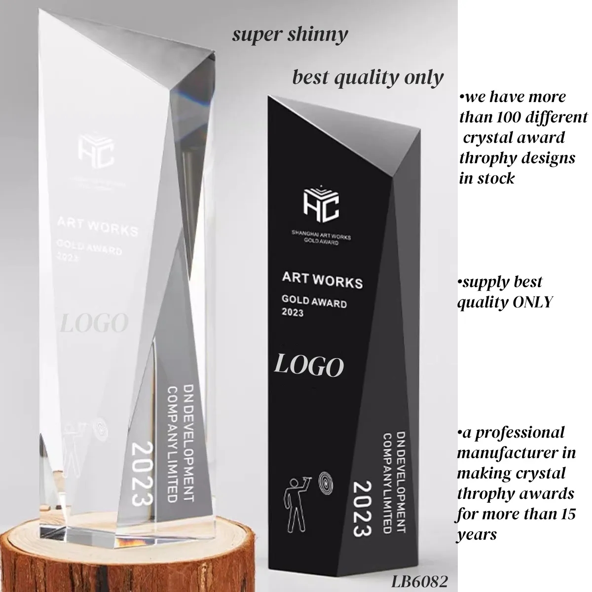 Black Crystal Award Trophy for Appreciation Plaque 3