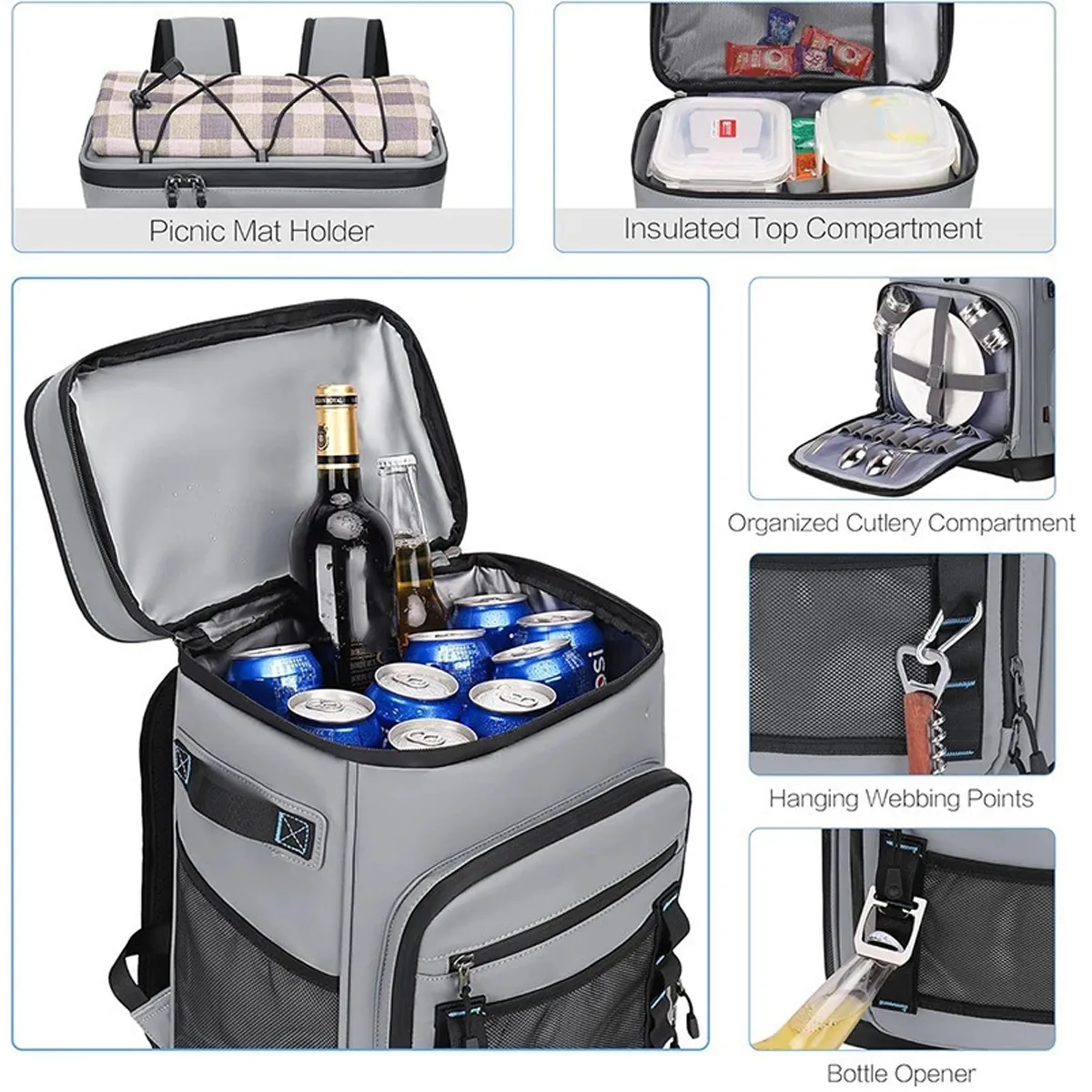 Insulated Cooler Backpack With Leakproof Liner 4