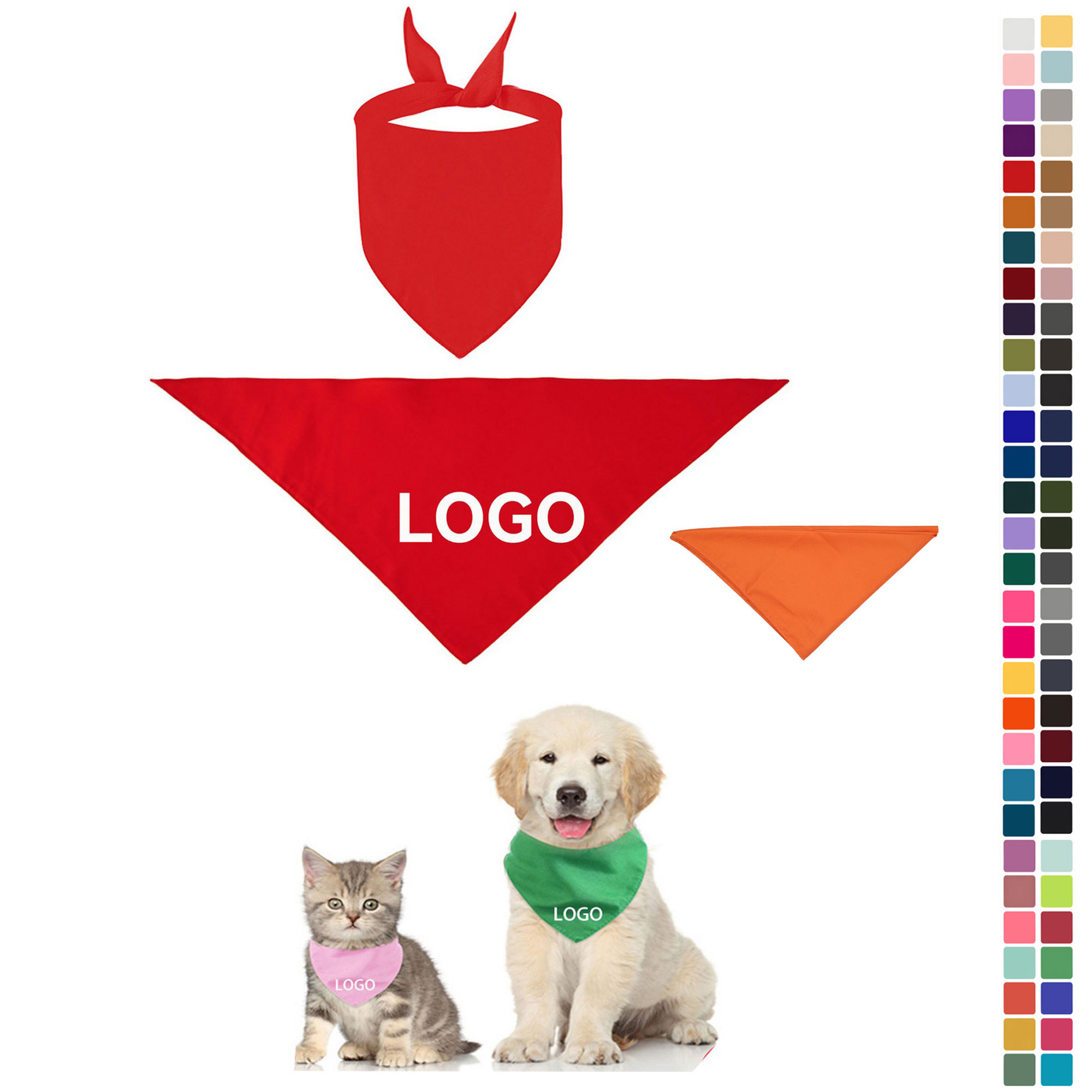 2 Ply Pet Dog Cat Triangle Bandanna 2