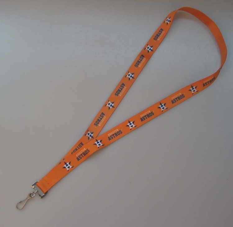 Orange Color Nylon Lanyards With Heat Transfer Printing Art, 1