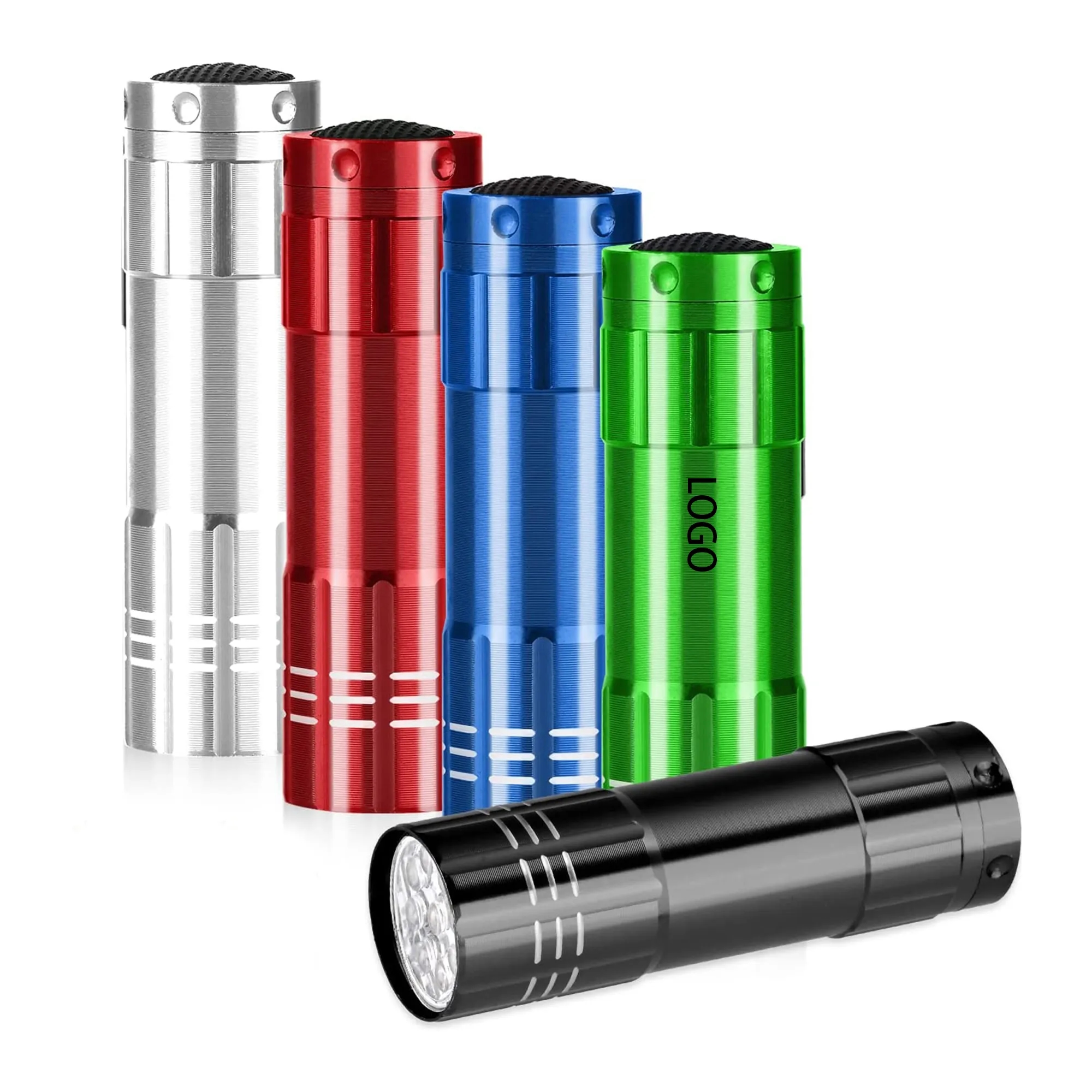 MOQ 50pcs 9LED Mini Aluminum Alloy Flashlight 2