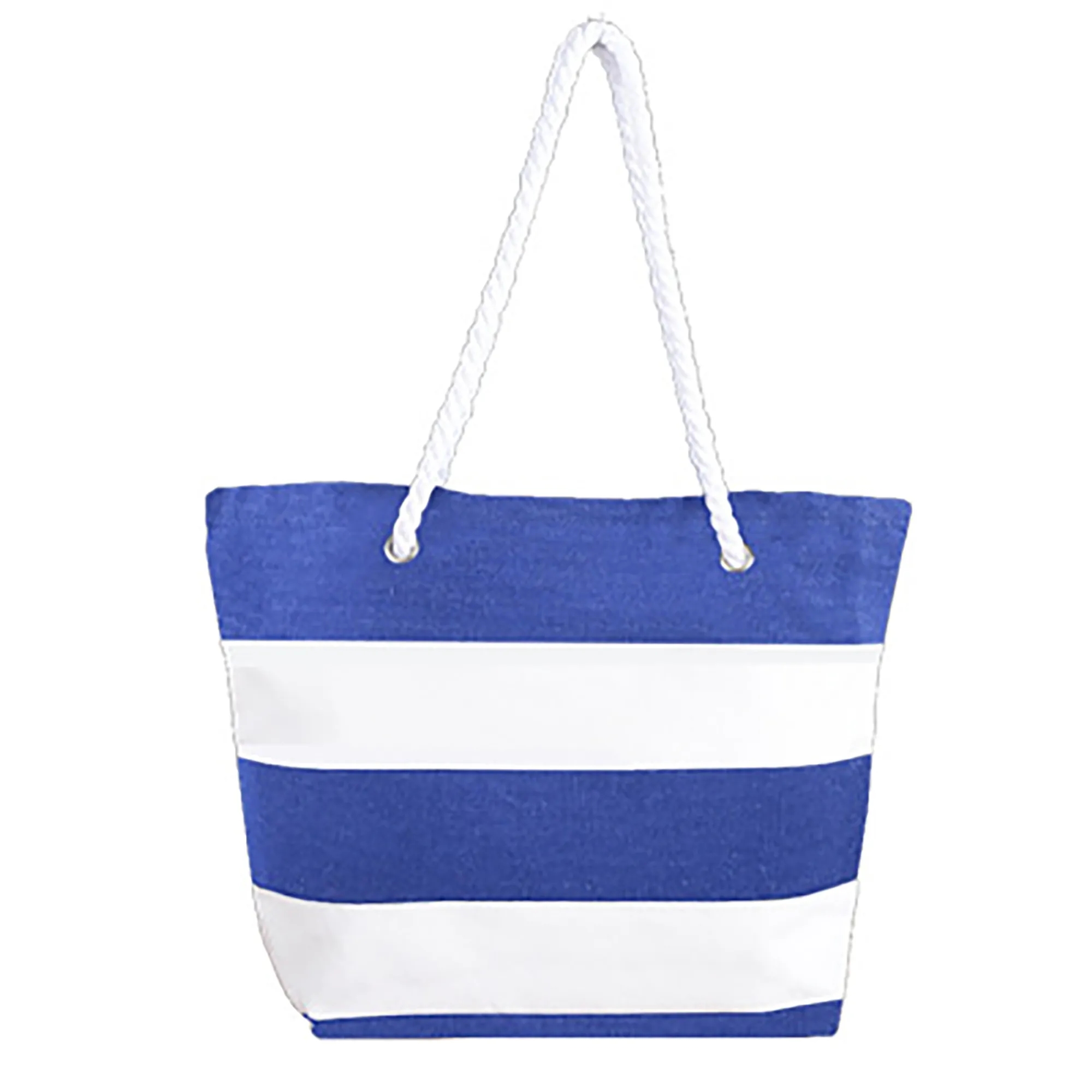 11.8" x 15.7" Striped Canvas Tote Shoulder Beach Bag 6