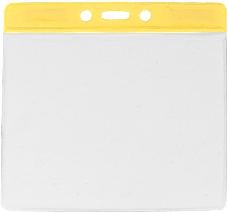 Vinyl Horizontal Top Load Badge Holder (4.76"x 4.49")(Yellow) 1
