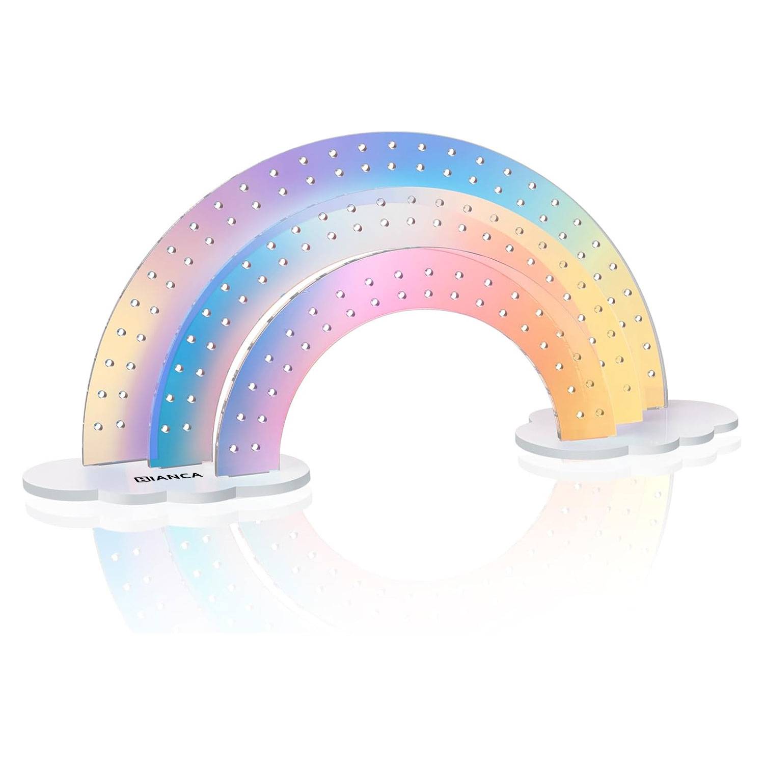 3-Tier lridescent Acrylic Rainbow Earring Organizer