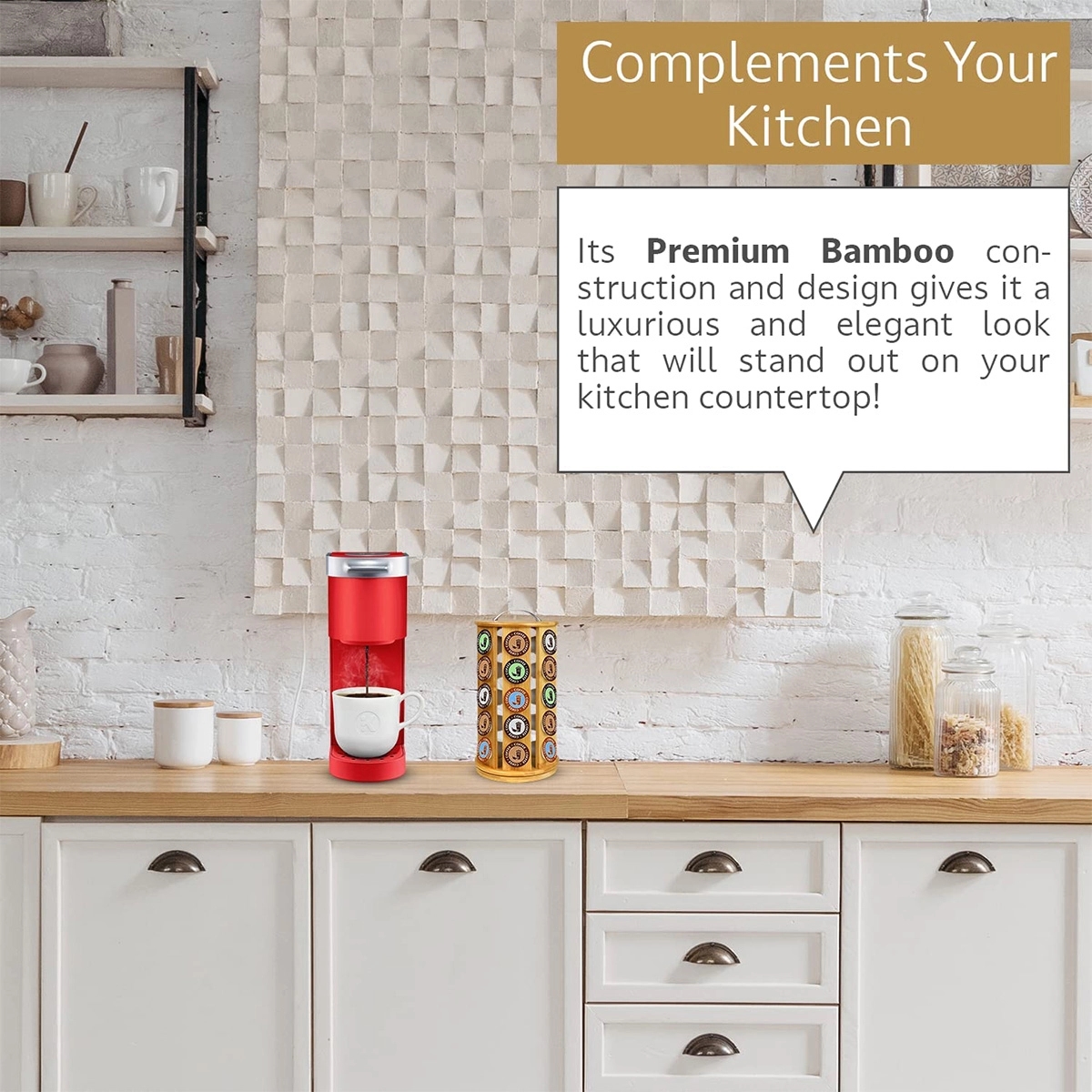 Bamboo Coffee Pod Organizer Compatible With K-Cups 5