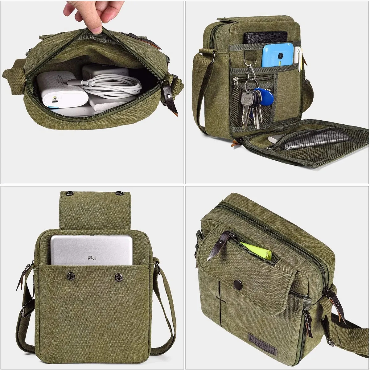 Men's Canvas Small Messenger Bag 3