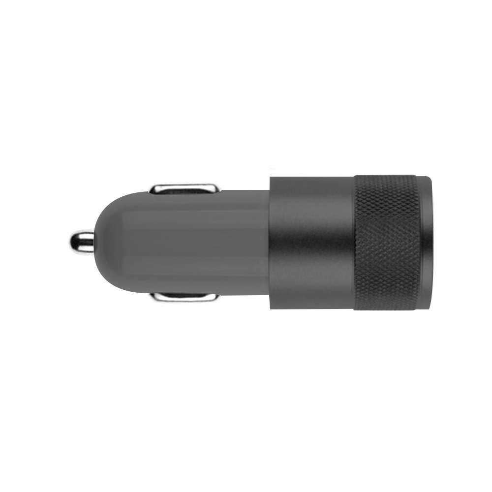 TurboDual Mini Knurled Metal USB Car Charger 3