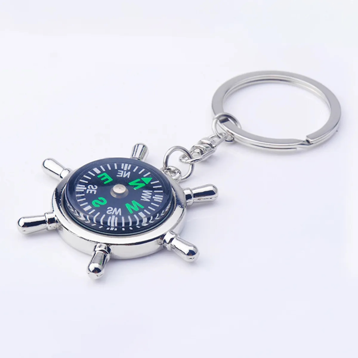 Key Ring Metal Compas Men'S Car Keychain Backpack 5