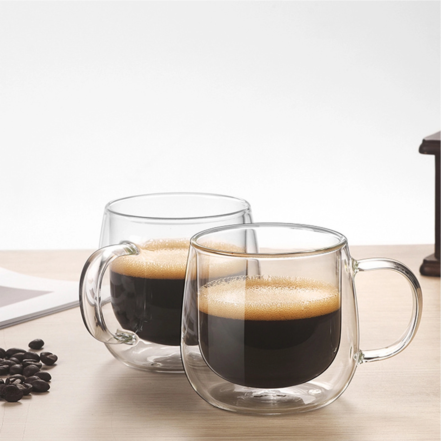 10.15 Oz Double Wall Glass Coffee Cup 4