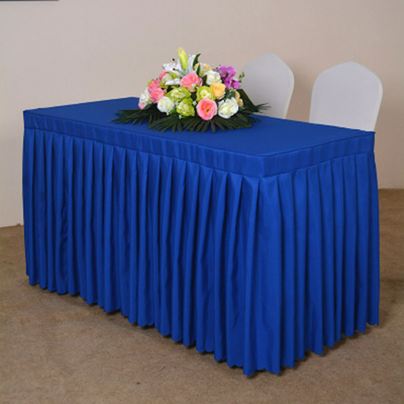 Rectangular Plain Color Thickness Table Skirt 5