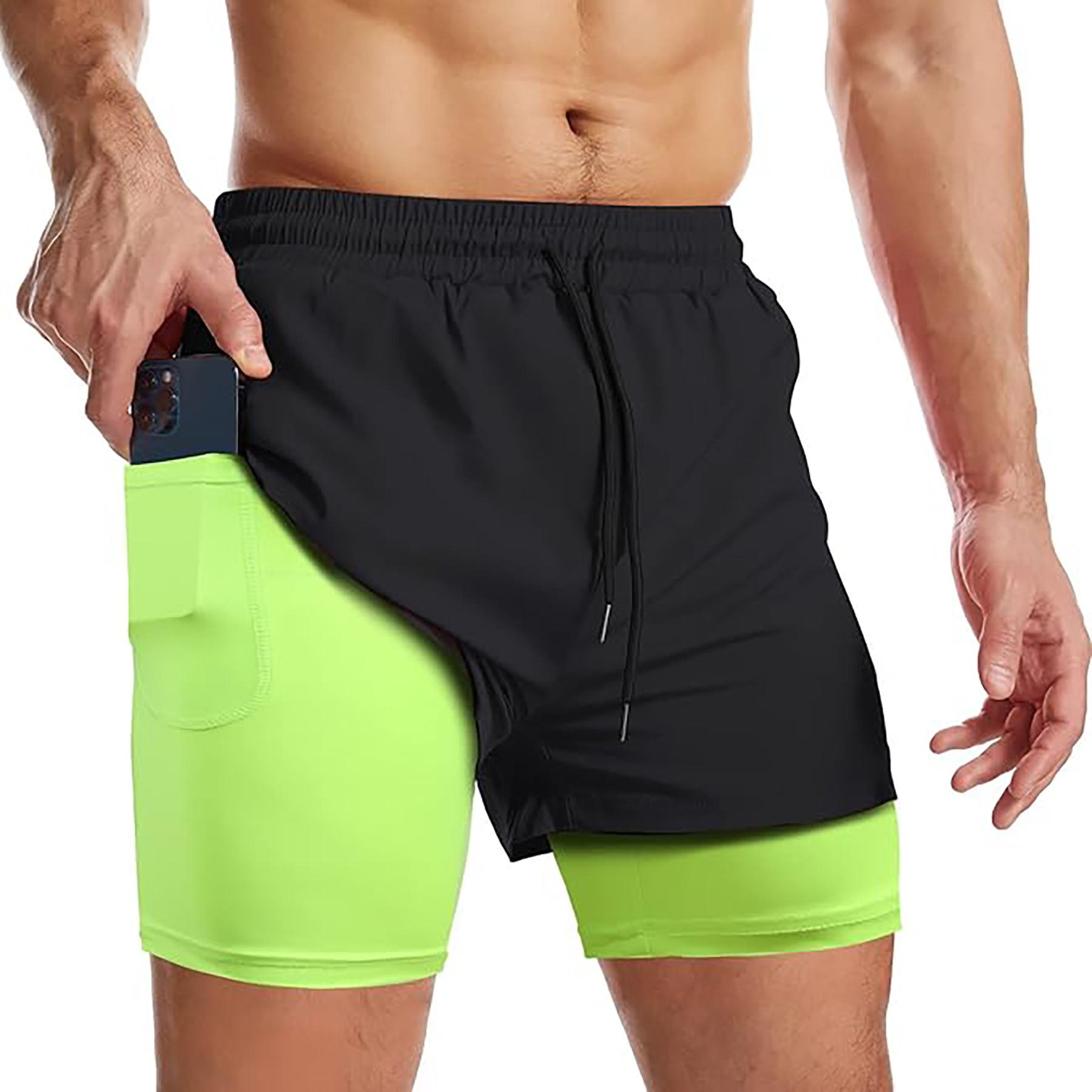 Men's 2 I n 1 Quick Drying Sports Shorts with Lining 25