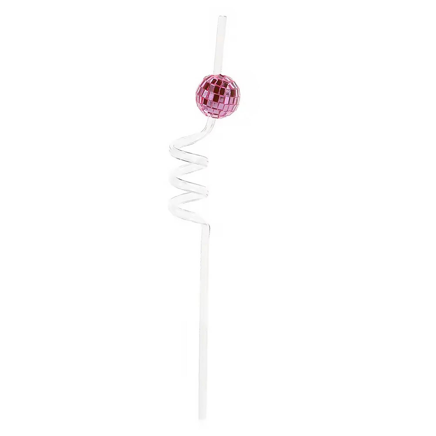 Disco Mirror Ball Plastic Straw 9