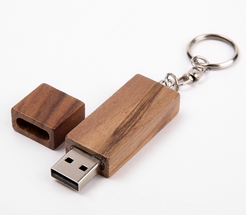 Wood USB Flash Drive with Keyring 2