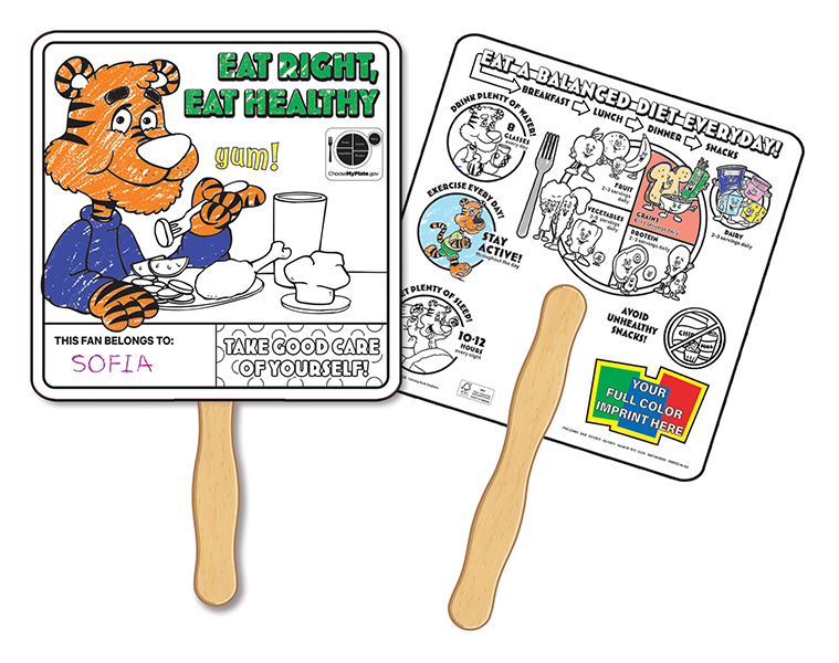 HAND FANS - Good Nutrition Coloring Hand Fan 3