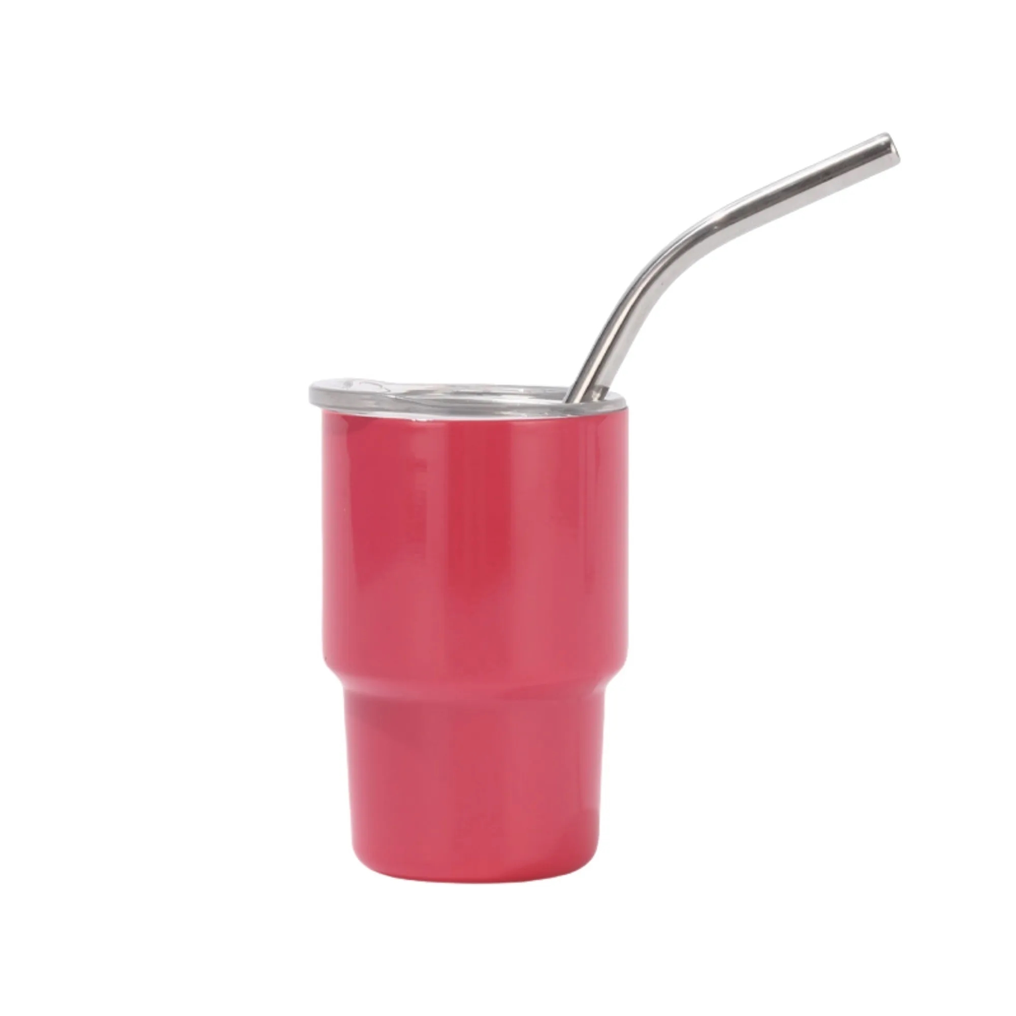 Mini Tumbler Shot Glass with Straw and Lid 19
