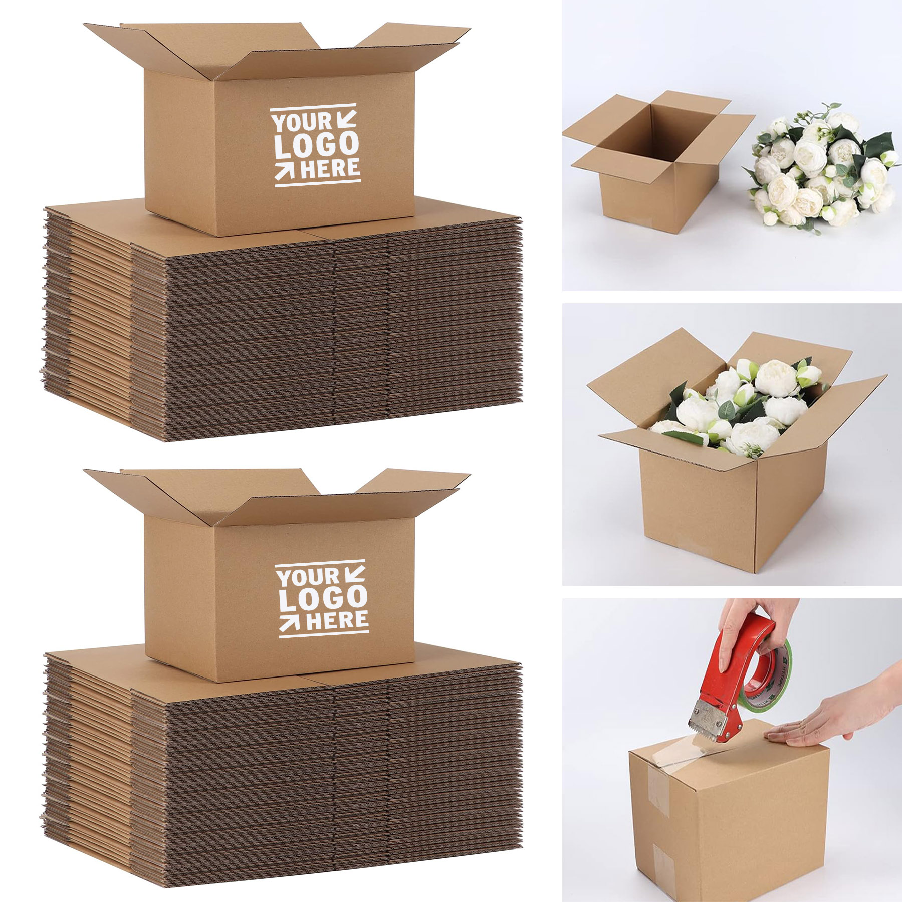 Recyclable 8x6x6 Inches Shipping Corrugated Cardboard Box for Packaging Small Business