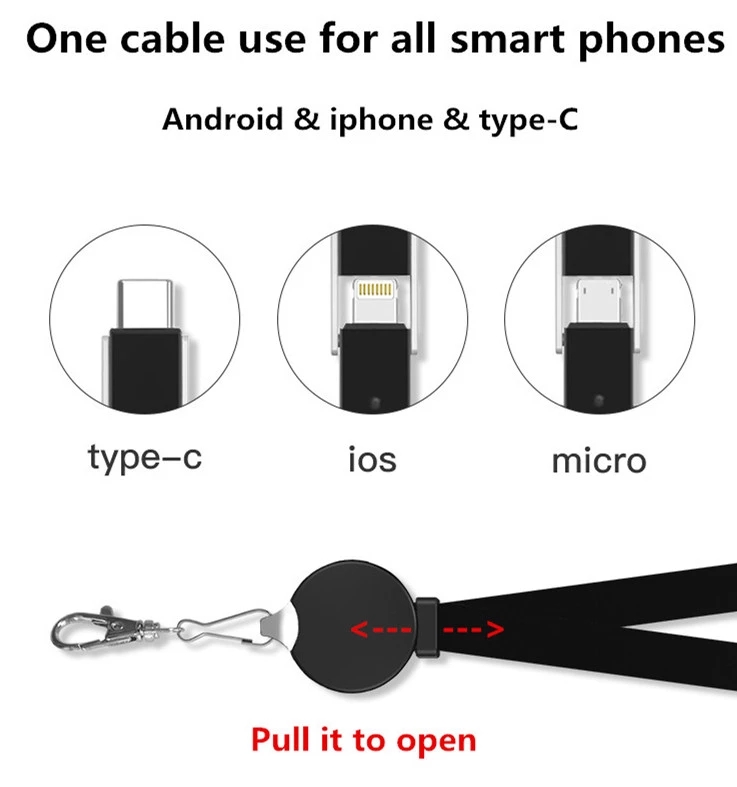 3-in-1 Round Lanyard Charging Cable 7
