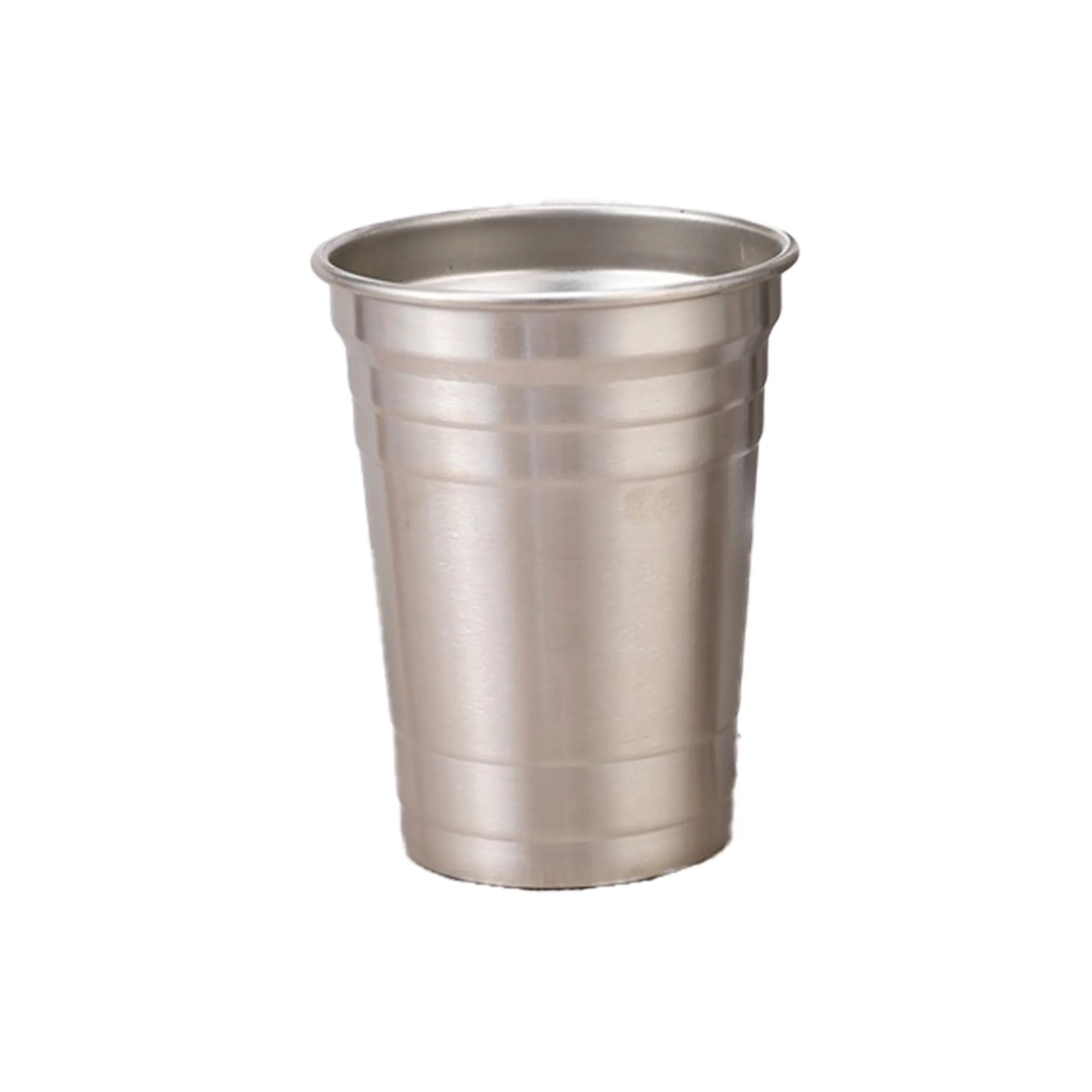 18 3/5 oz Single Tier Stainless Steel Pleated Beer Mug 3