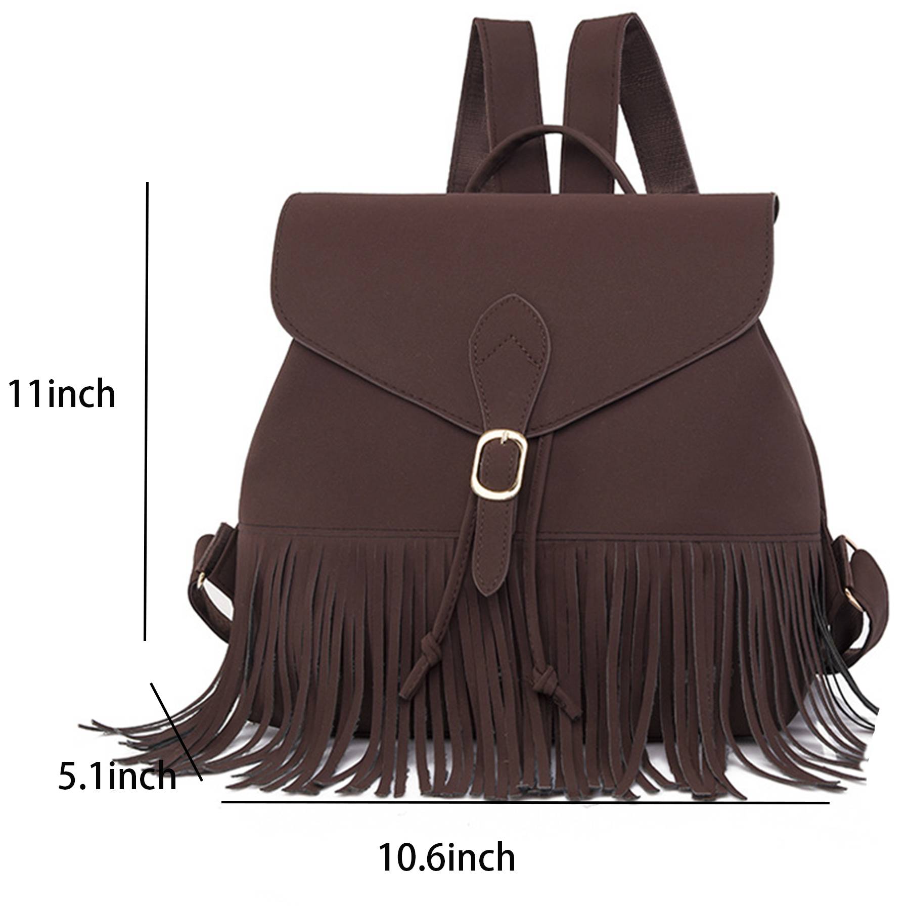 Tassel PU Leather Backpack for Women 7