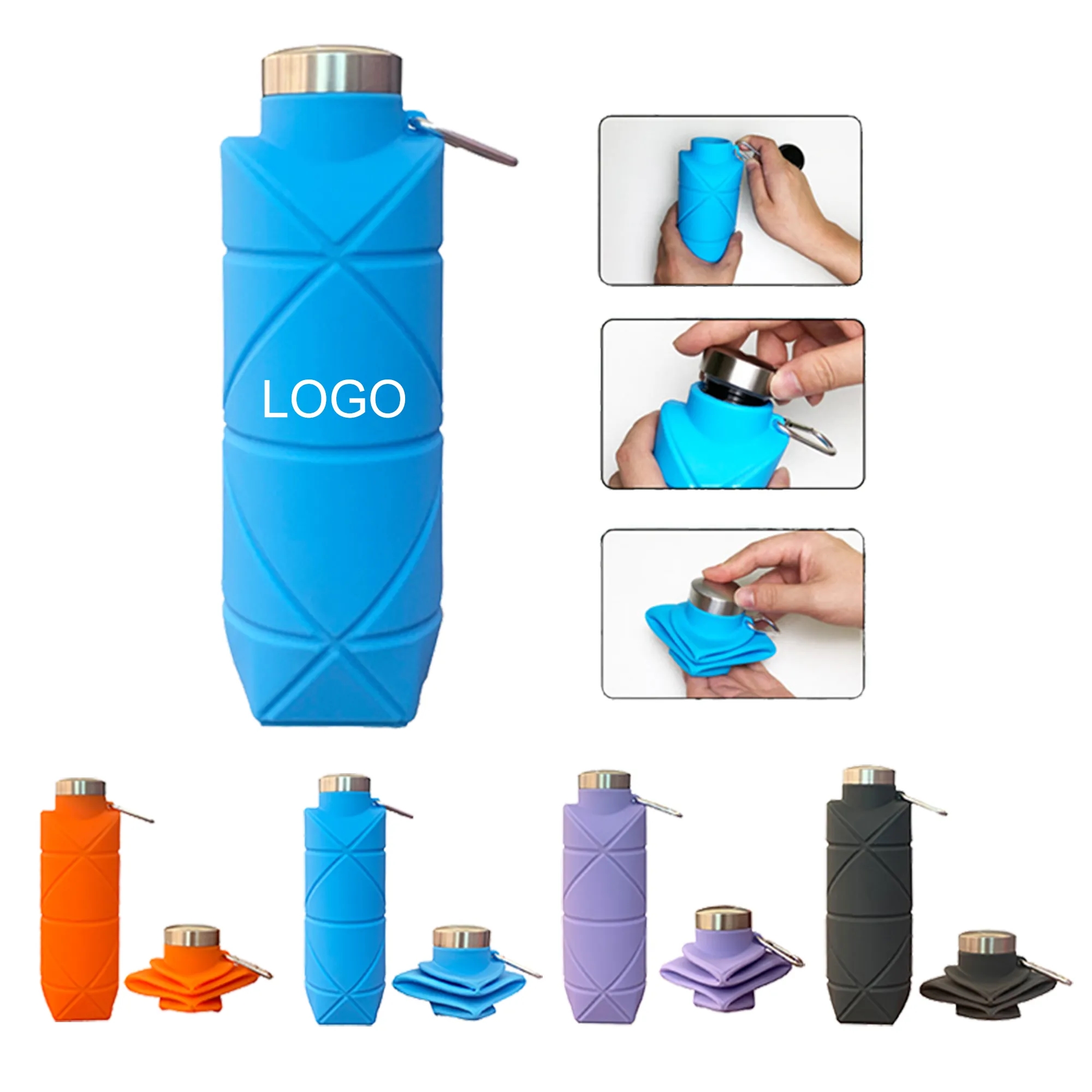 17-Ounce Portable Silicone Folding Water Bottle 1