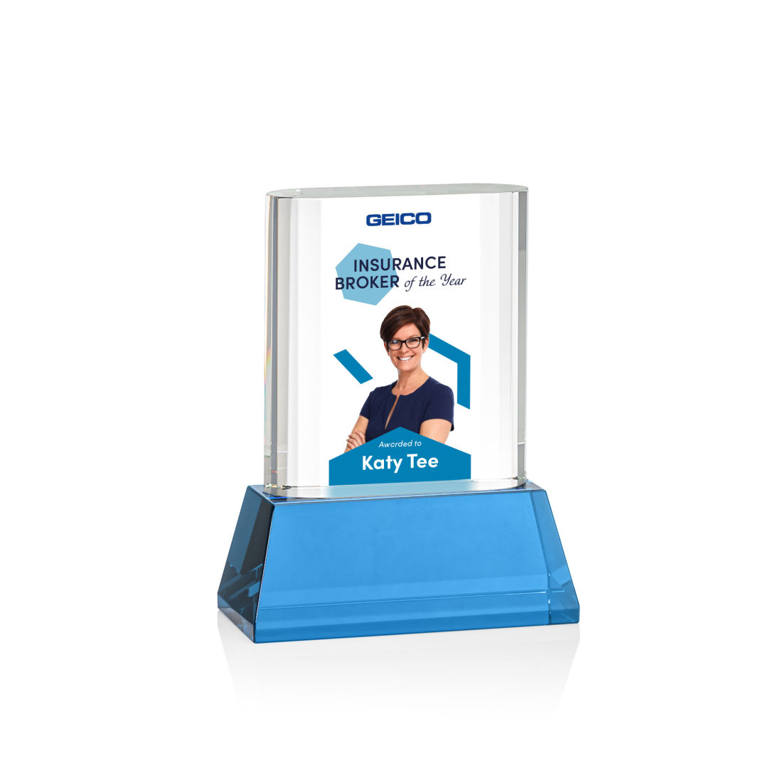 Merit VividPrint™ Award on Base - Sky Blue 3