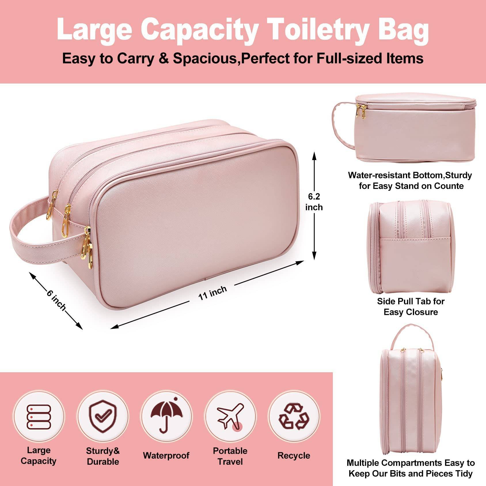 PU Multi Pockets Toiletry-Bag for Women 4
