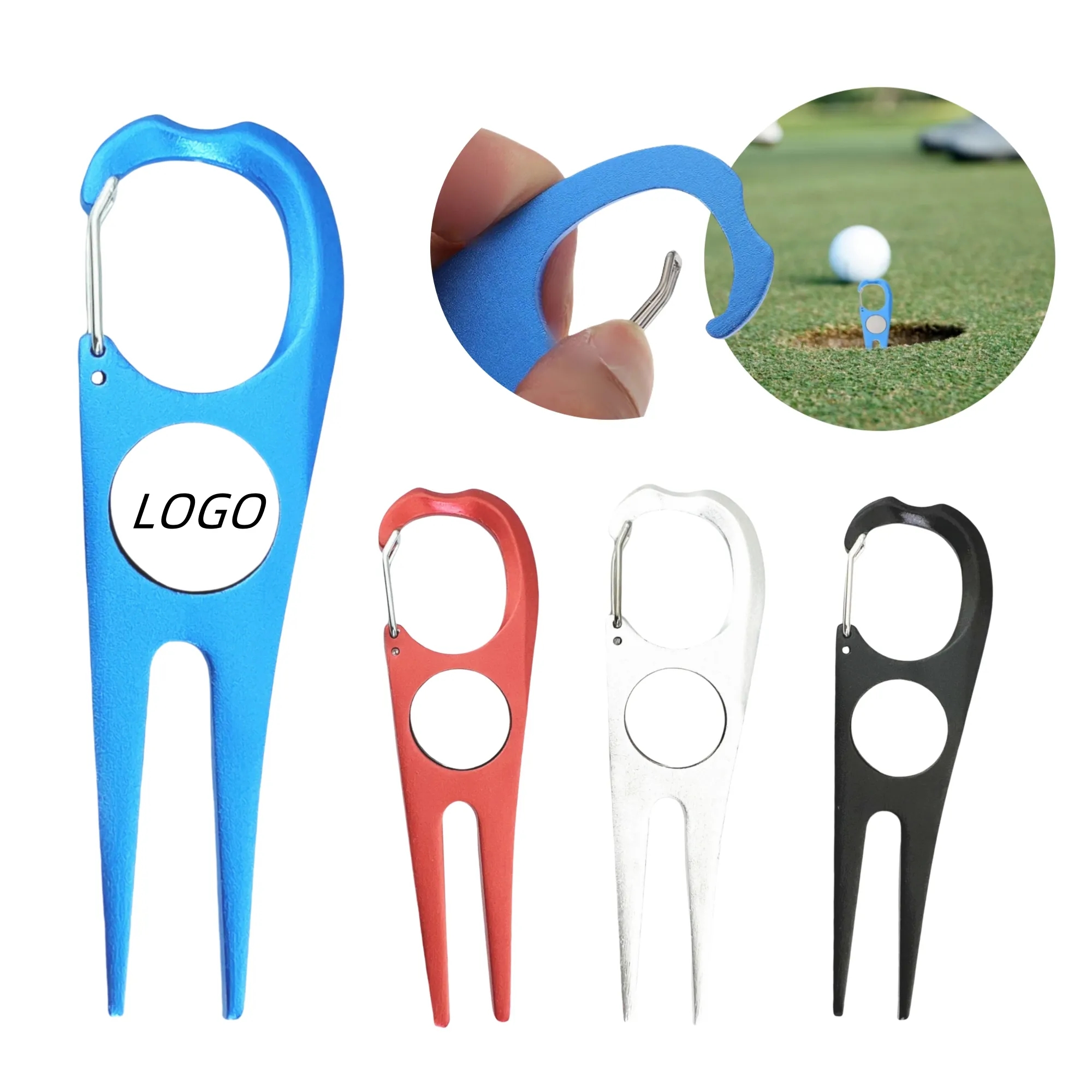 Portable Aluminum Alloy Golf Greens Fork Tool 6