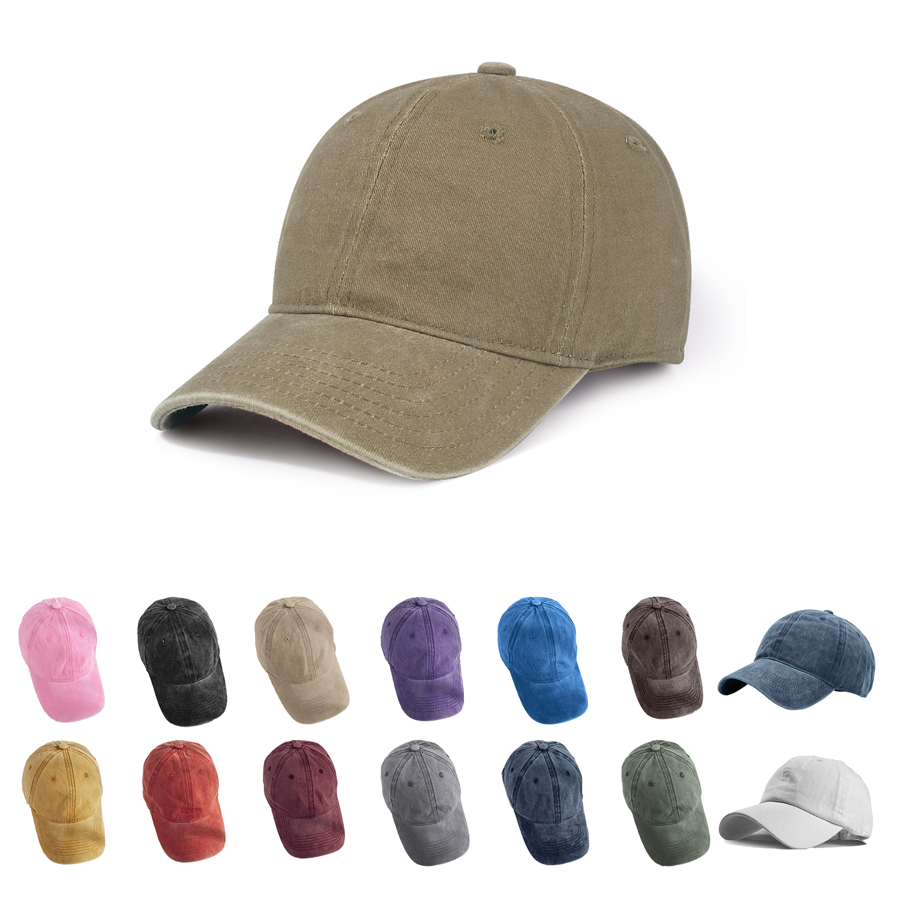 Stock Washed Cotton 6-Panel Baseball Cap w/ Metal Tuck 8