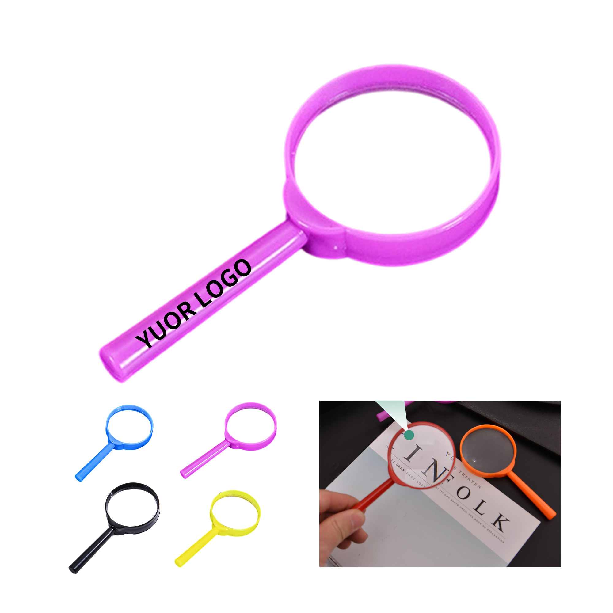 Handheld Plastic Magnifying Glass 3X Magnification 60mm Lens 4
